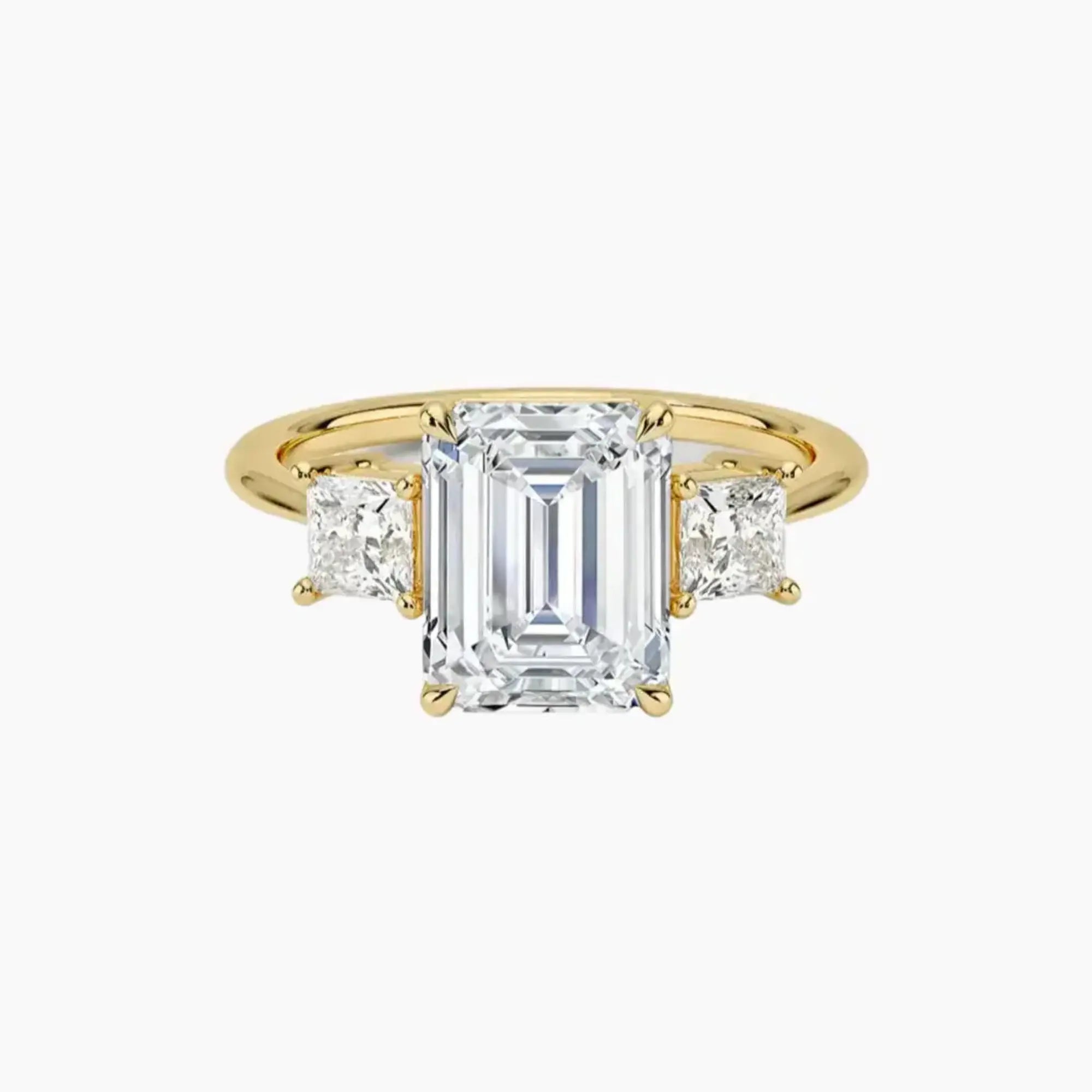 OBSER536 - Vespera Three Stone Emerald engagement ring setting view 7