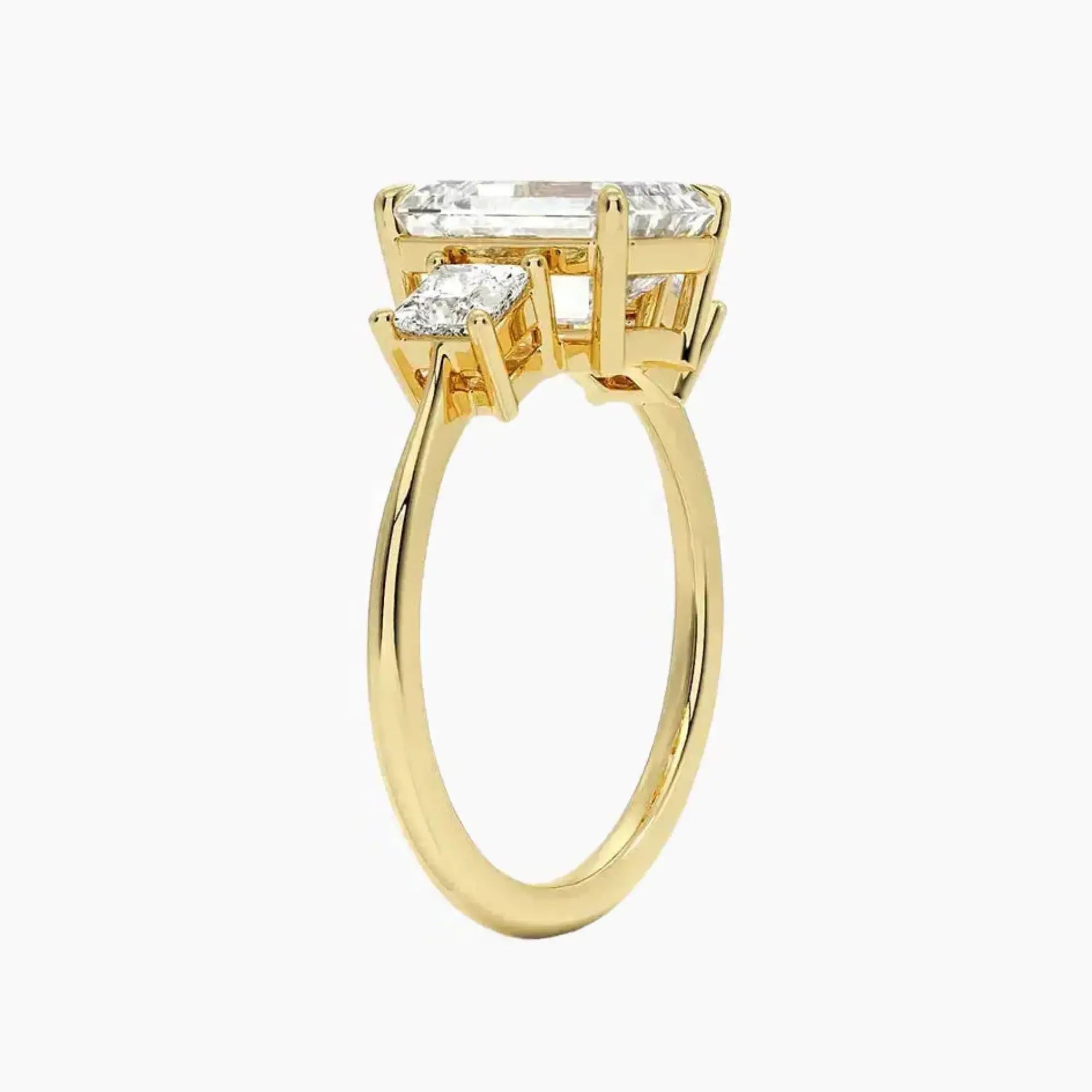 OBSER536 - Vespera Three Stone Emerald engagement ring setting view 8