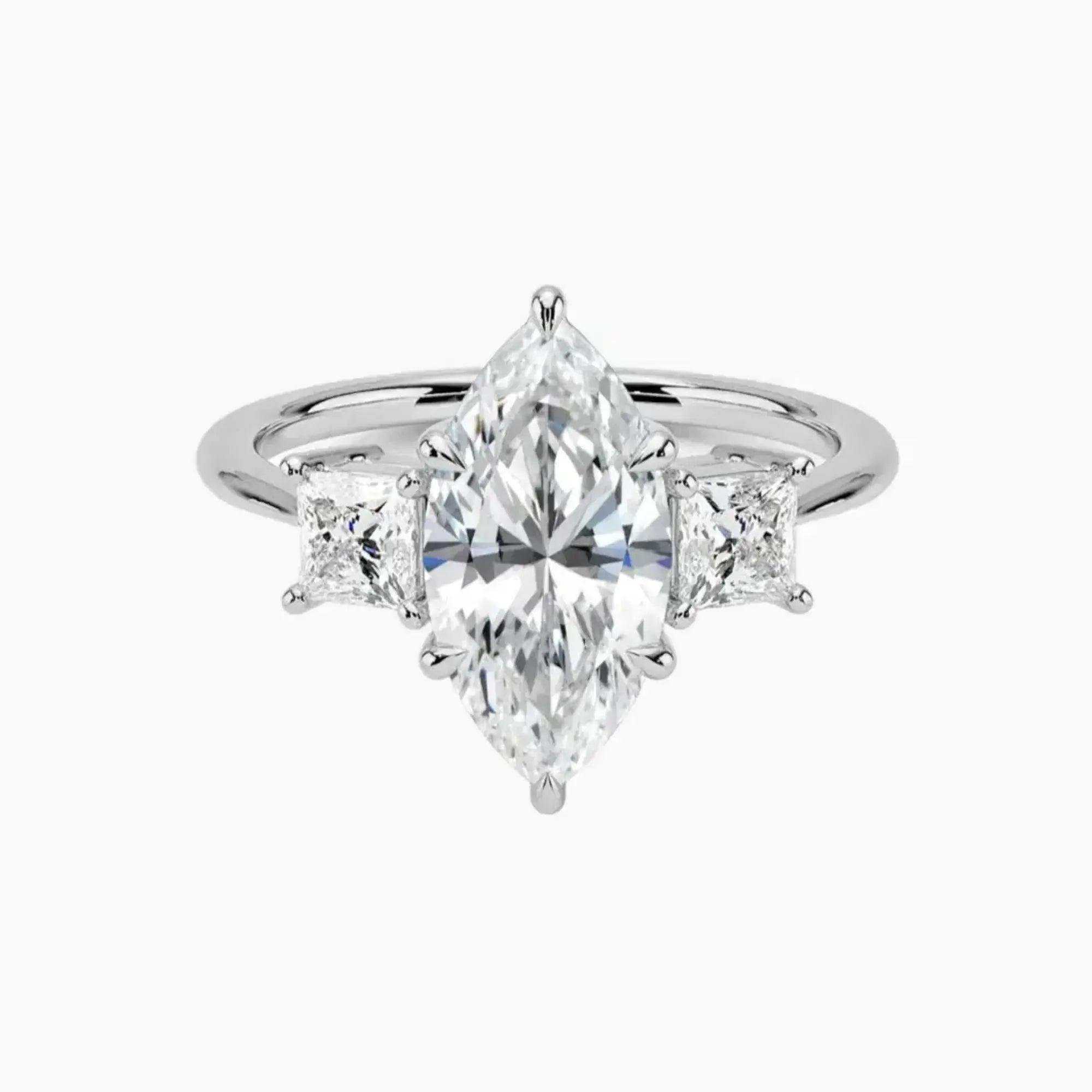OBSER535 - Vespera Three Stone Marquise engagement ring setting view 1