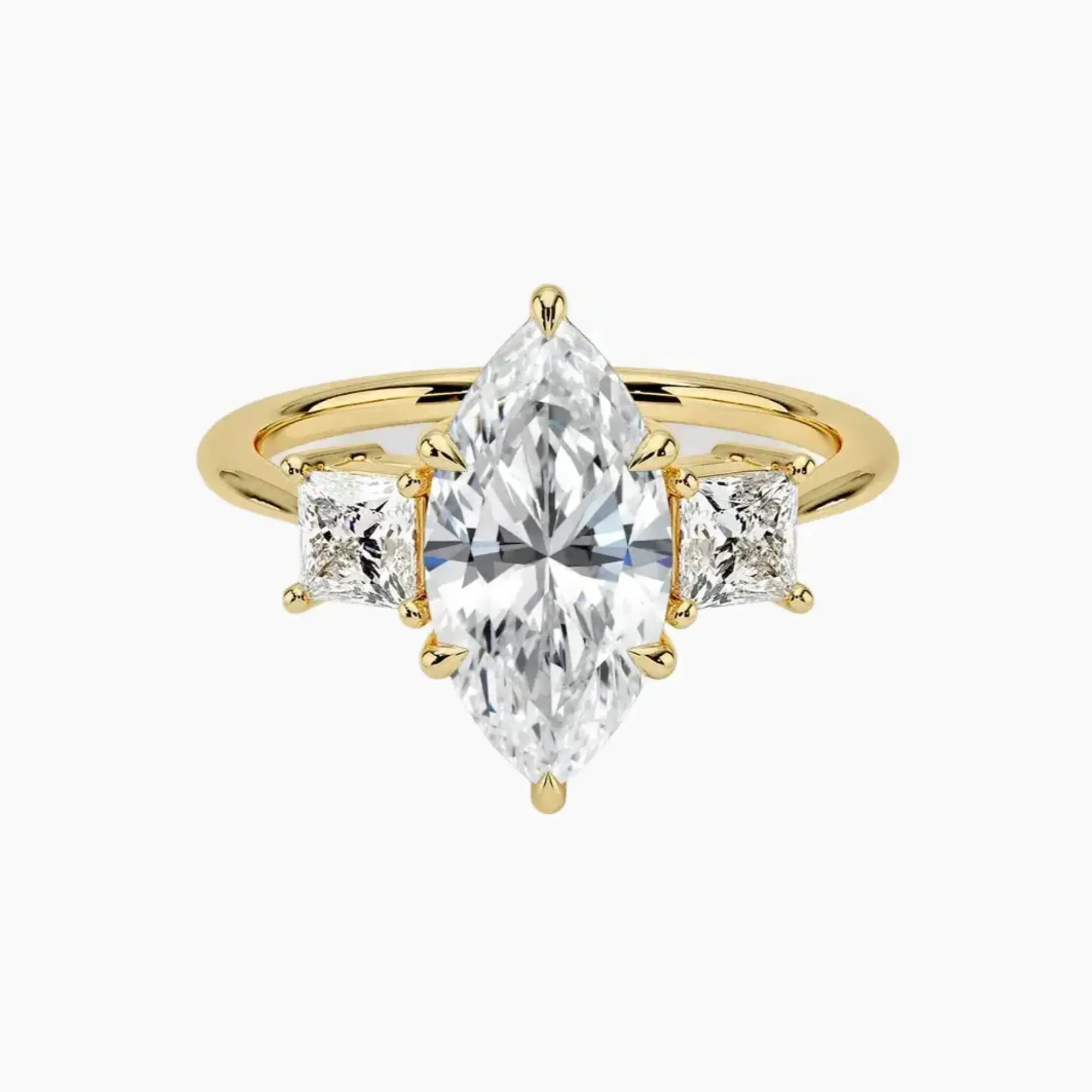 OBSER535 - Vespera Three Stone Marquise engagement ring setting view 7