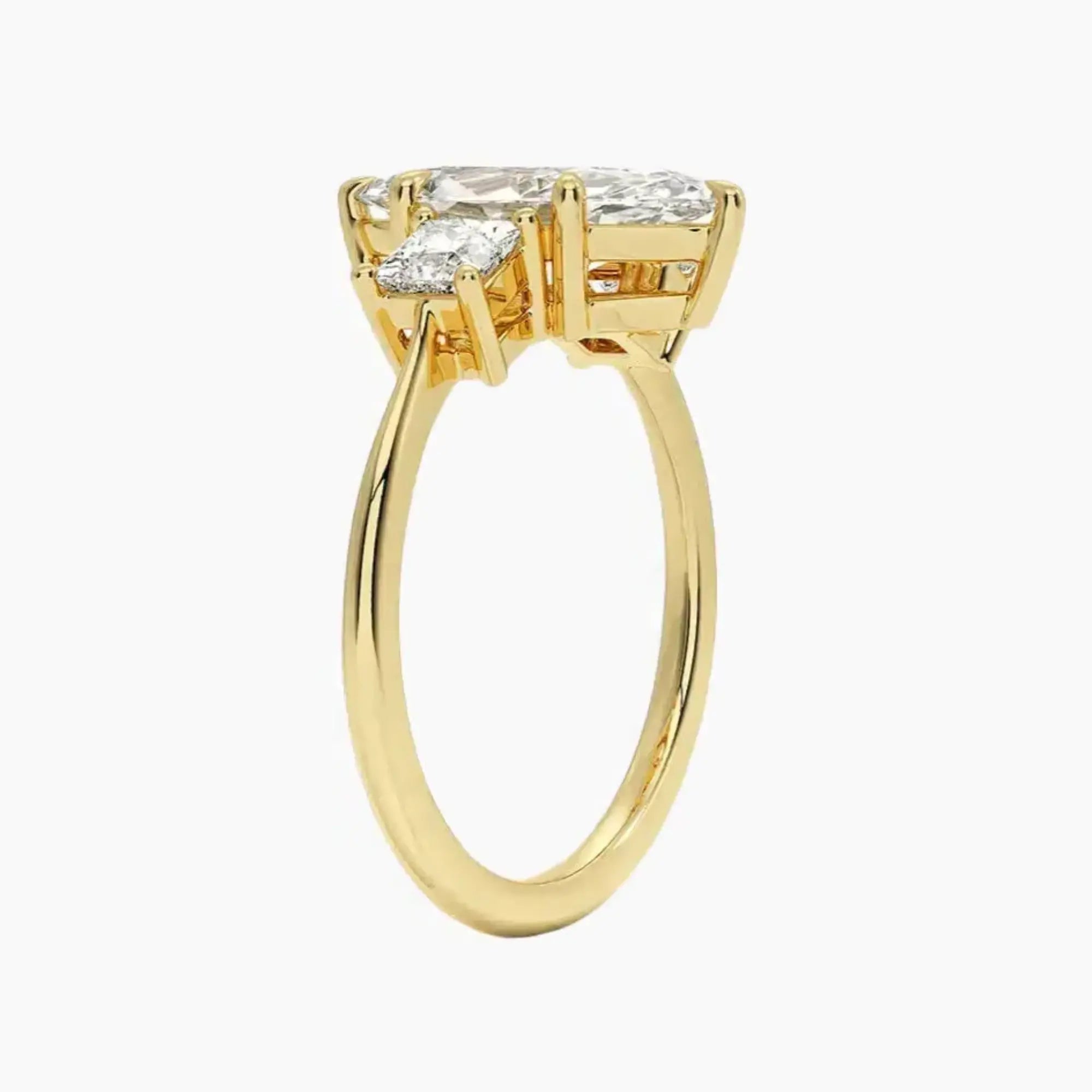 OBSER535 - Vespera Three Stone Marquise engagement ring setting view 8