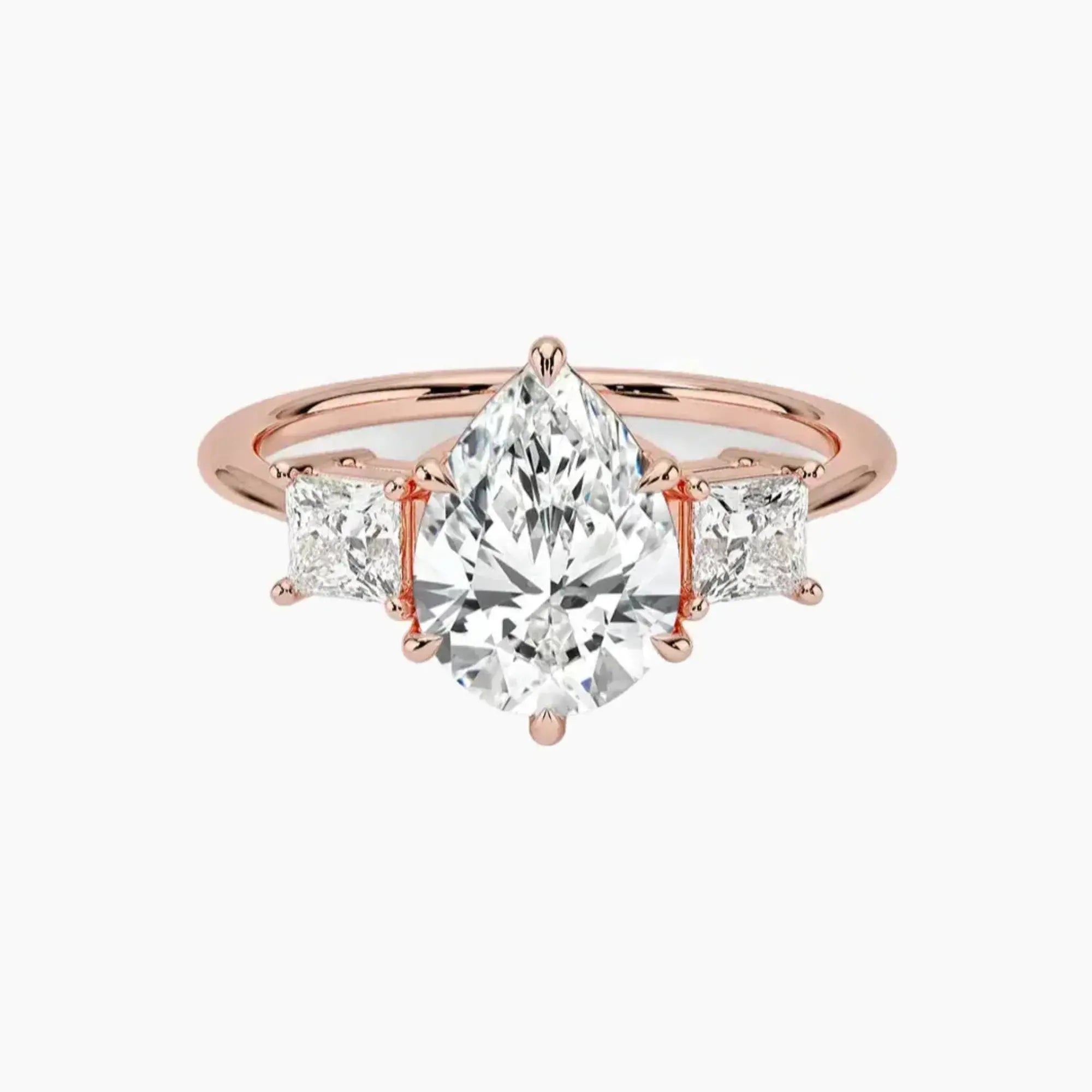 OBSER538 - Vespera Three Stone Pear engagement ring setting view 4