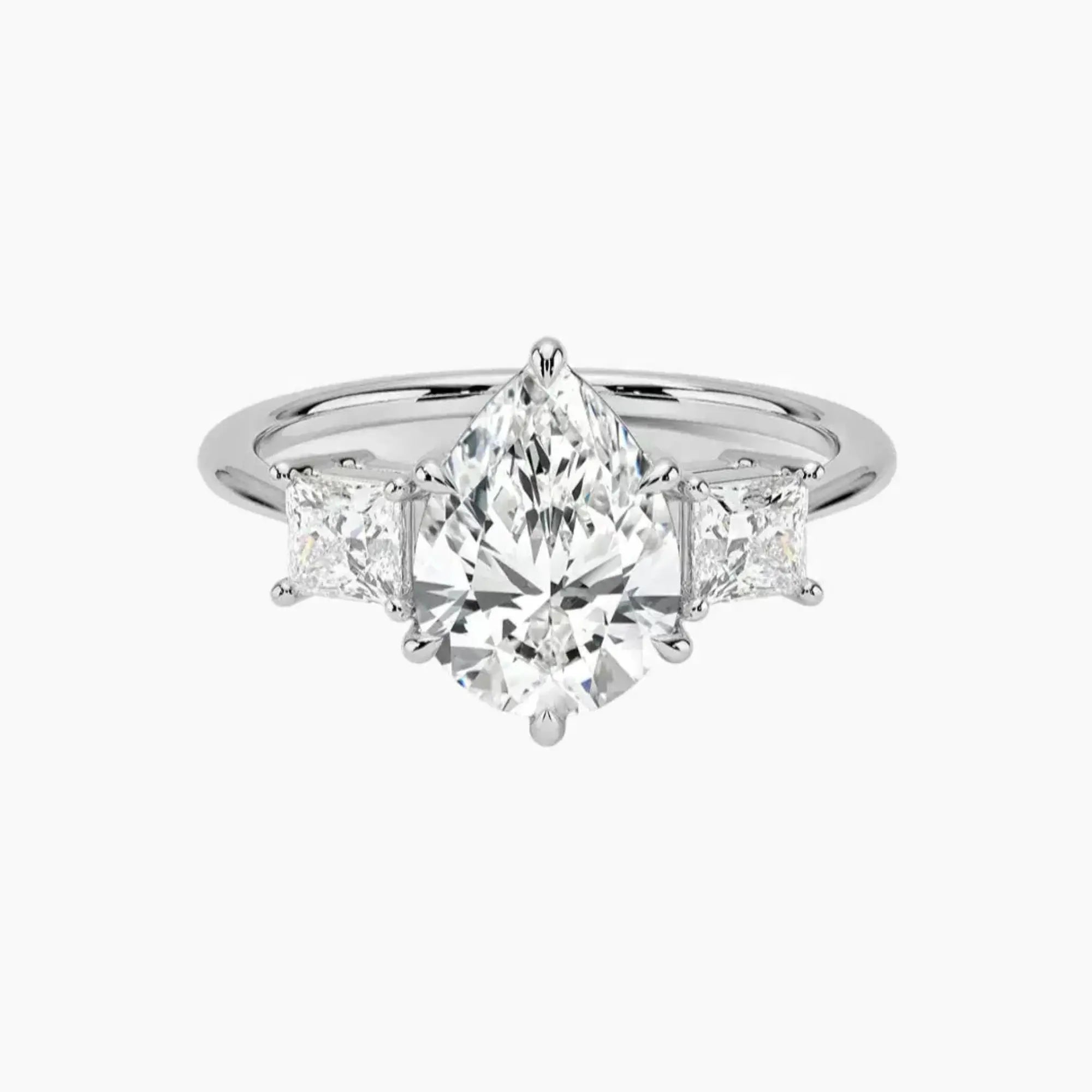 OBSER538 - Vespera Three Stone Pear engagement ring setting view 1