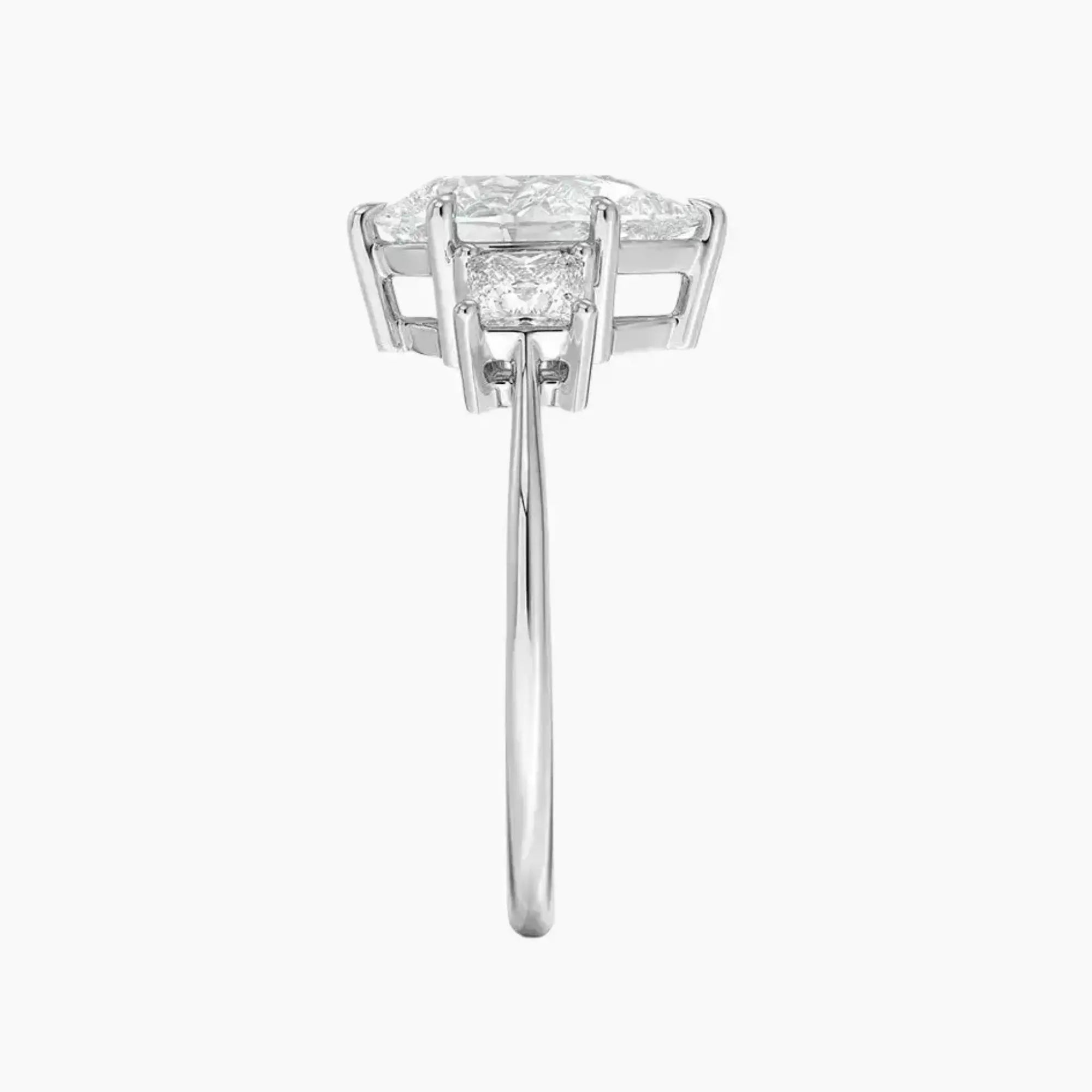 OBSER538 - Vespera Three Stone Pear engagement ring setting view 3
