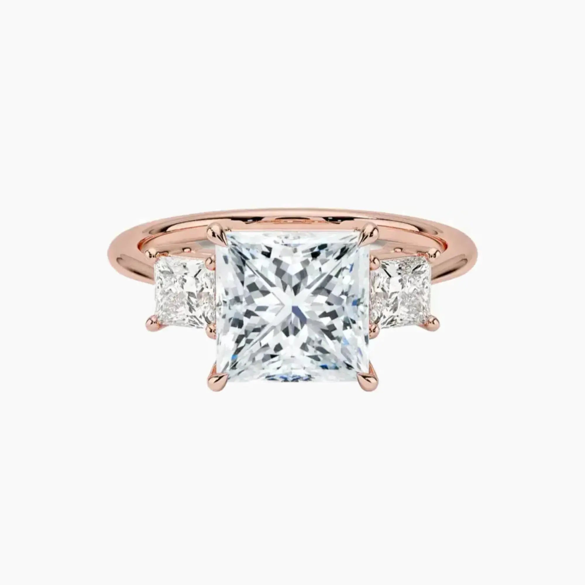 OBSER537 - Vespera Three Stone Princess engagement ring setting view 4