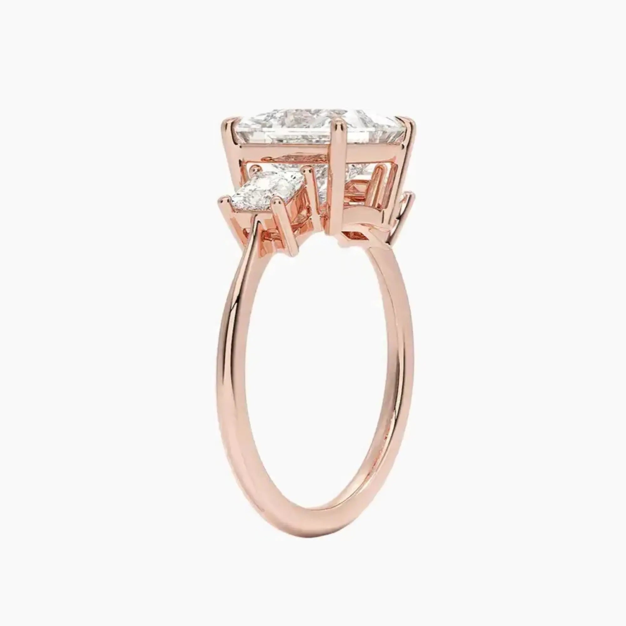 OBSER537 - Vespera Three Stone Princess engagement ring setting view 5