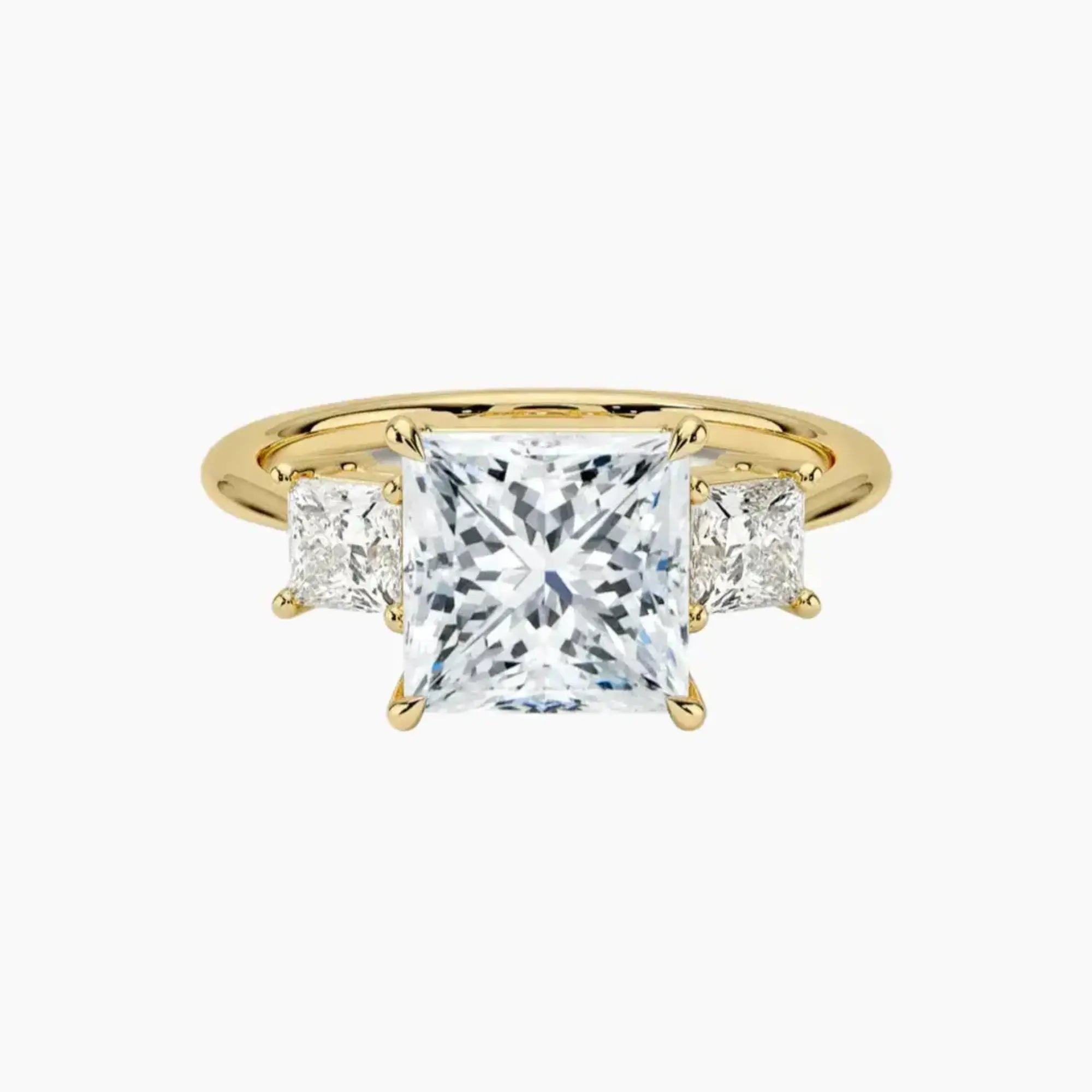 OBSER537 - Vespera Three Stone Princess engagement ring setting view 7
