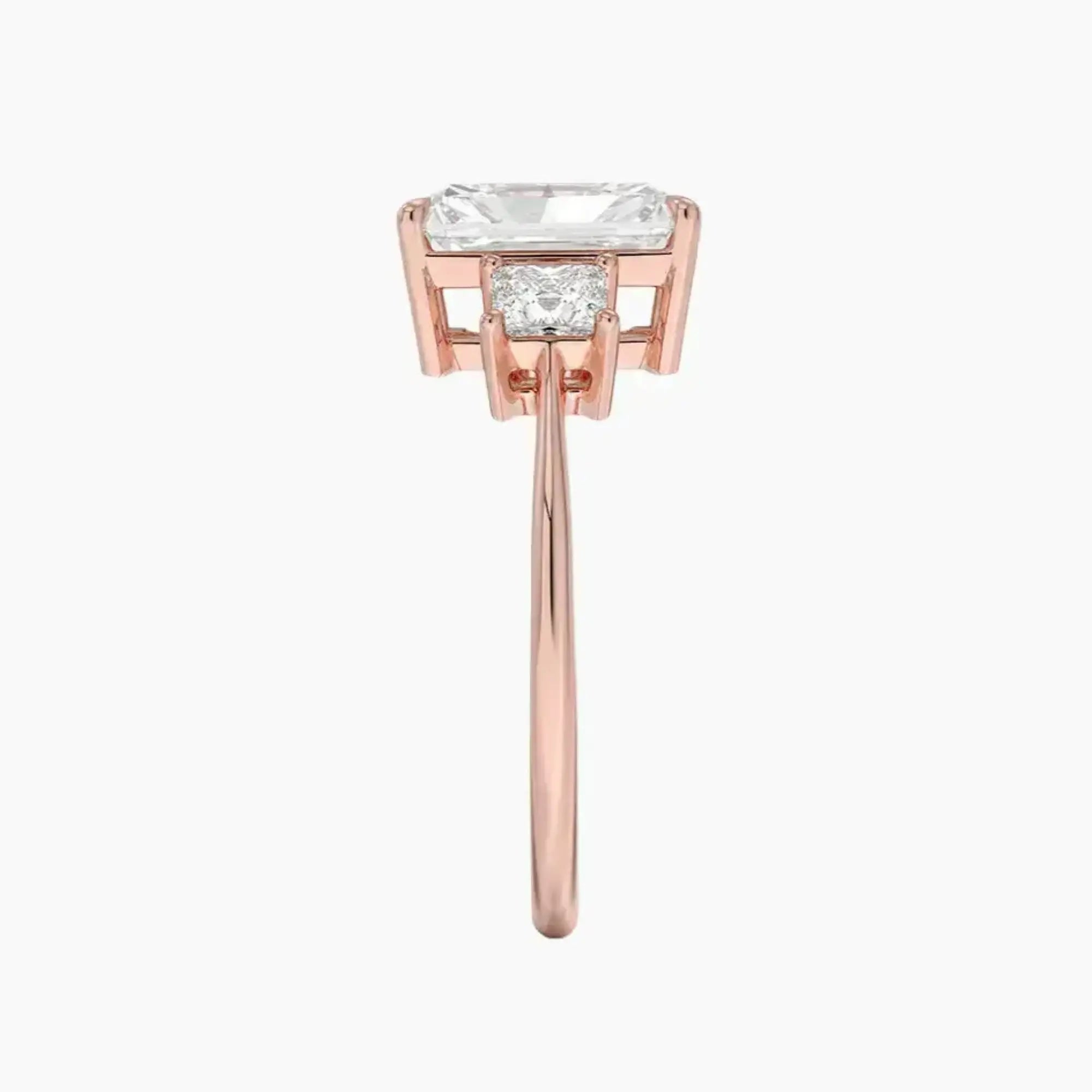 OBSER533 - Vespera Three Stone Radiant engagement ring setting view 6
