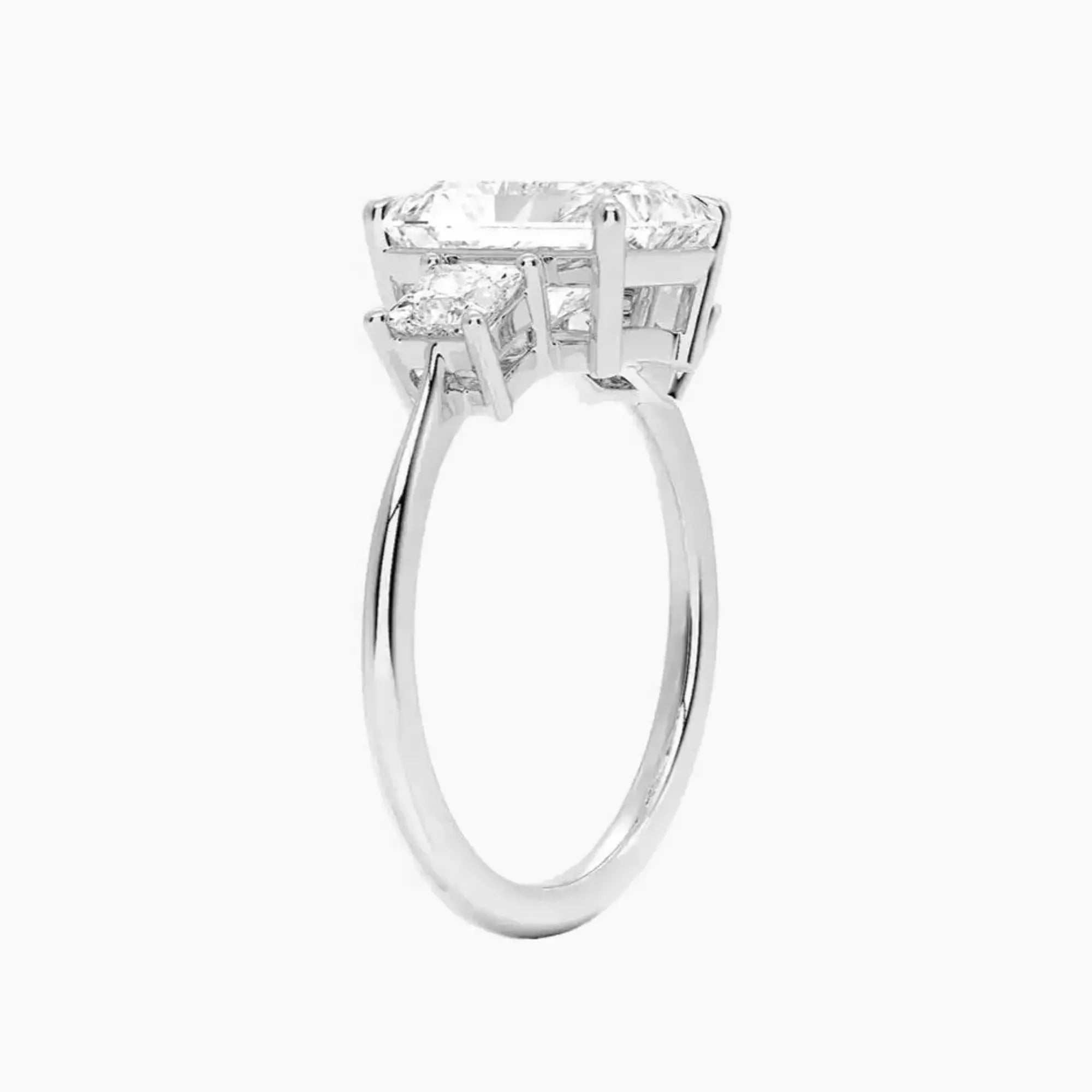 OBSER533 - Vespera Three Stone Radiant engagement ring setting view 2
