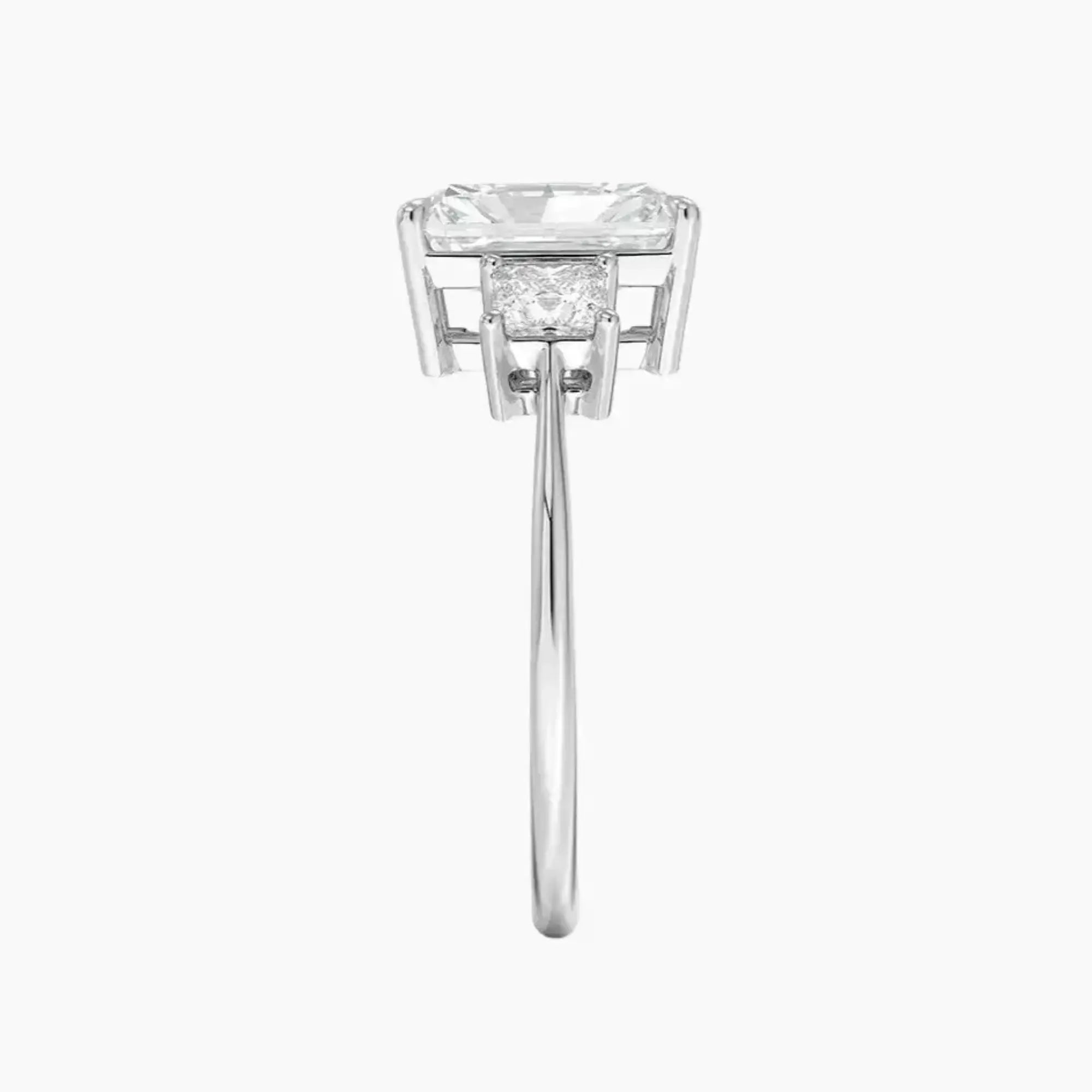 OBSER533 - Vespera Three Stone Radiant engagement ring setting view 3