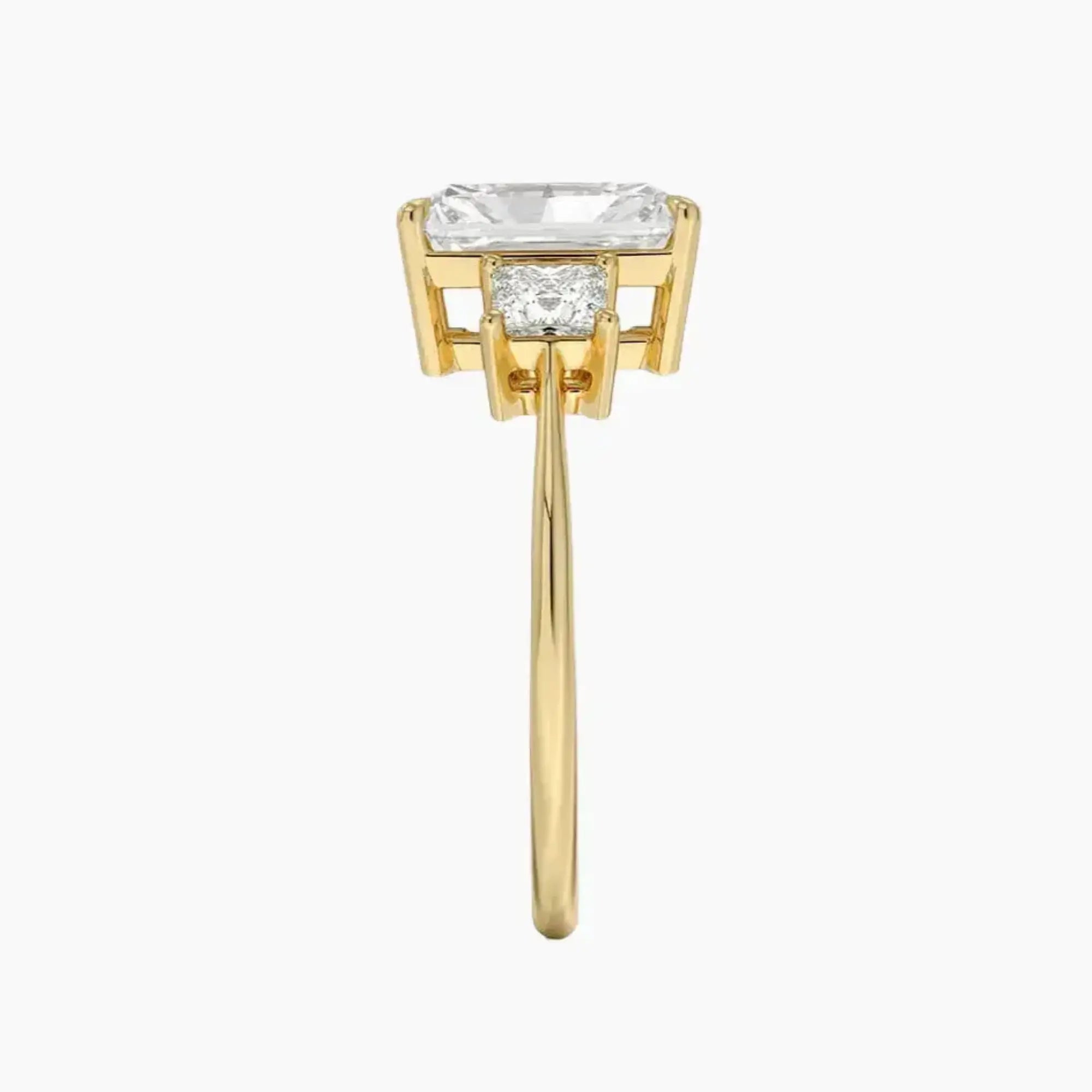 OBSER533 - Vespera Three Stone Radiant engagement ring setting view 9