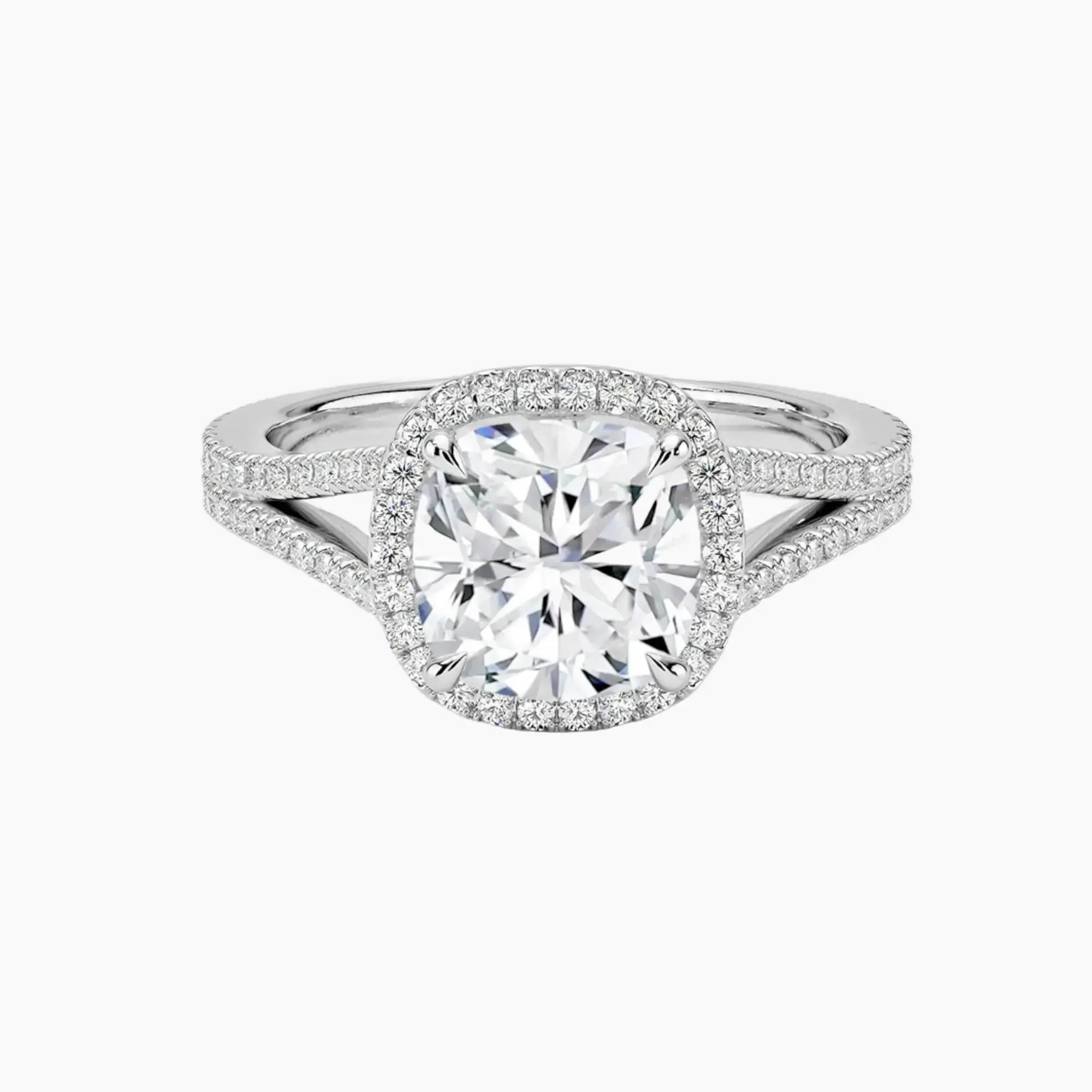 OBSER225 - Zephyrine Halo Cushion engagement ring setting view 1