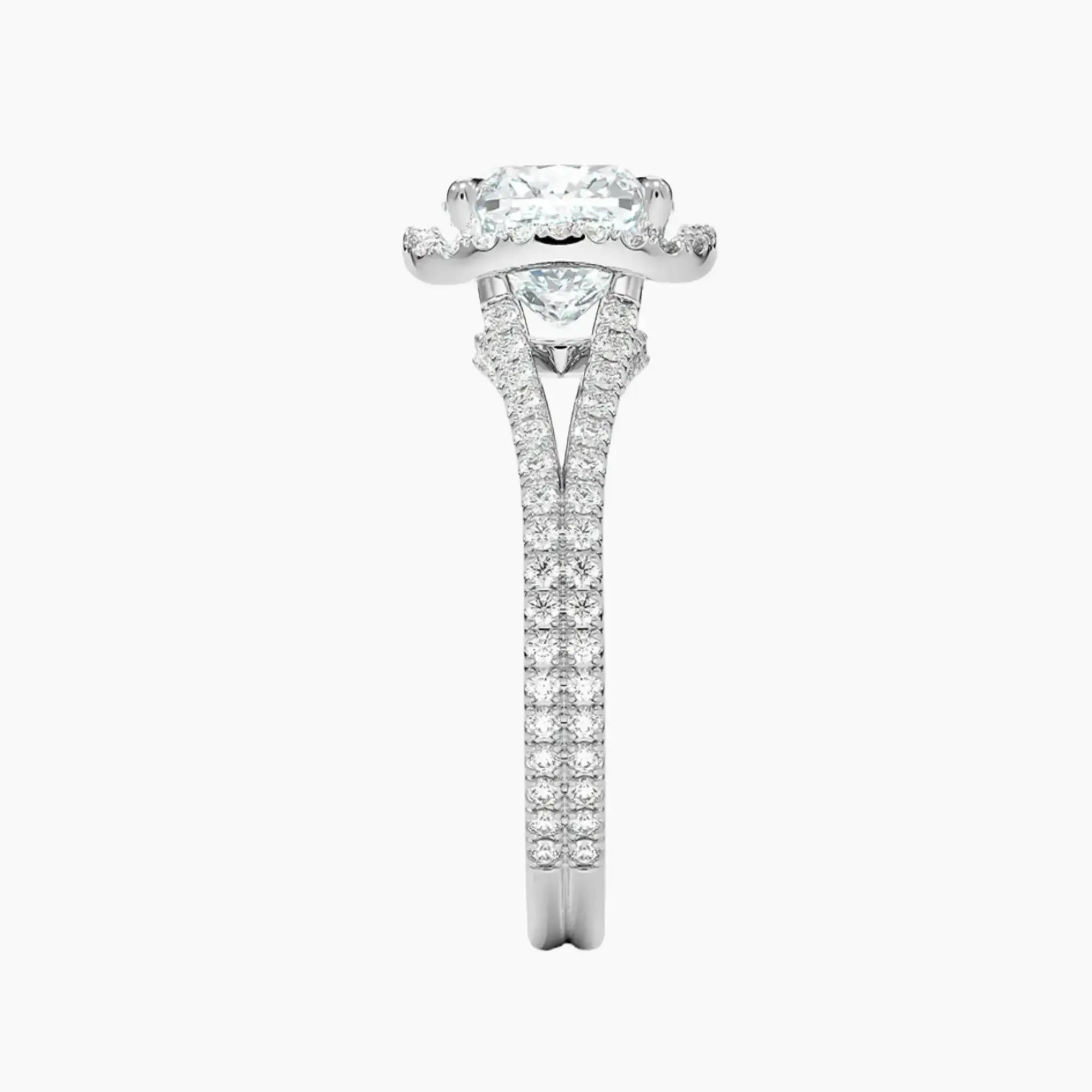 OBSER225 - Zephyrine Halo Cushion engagement ring setting view 3