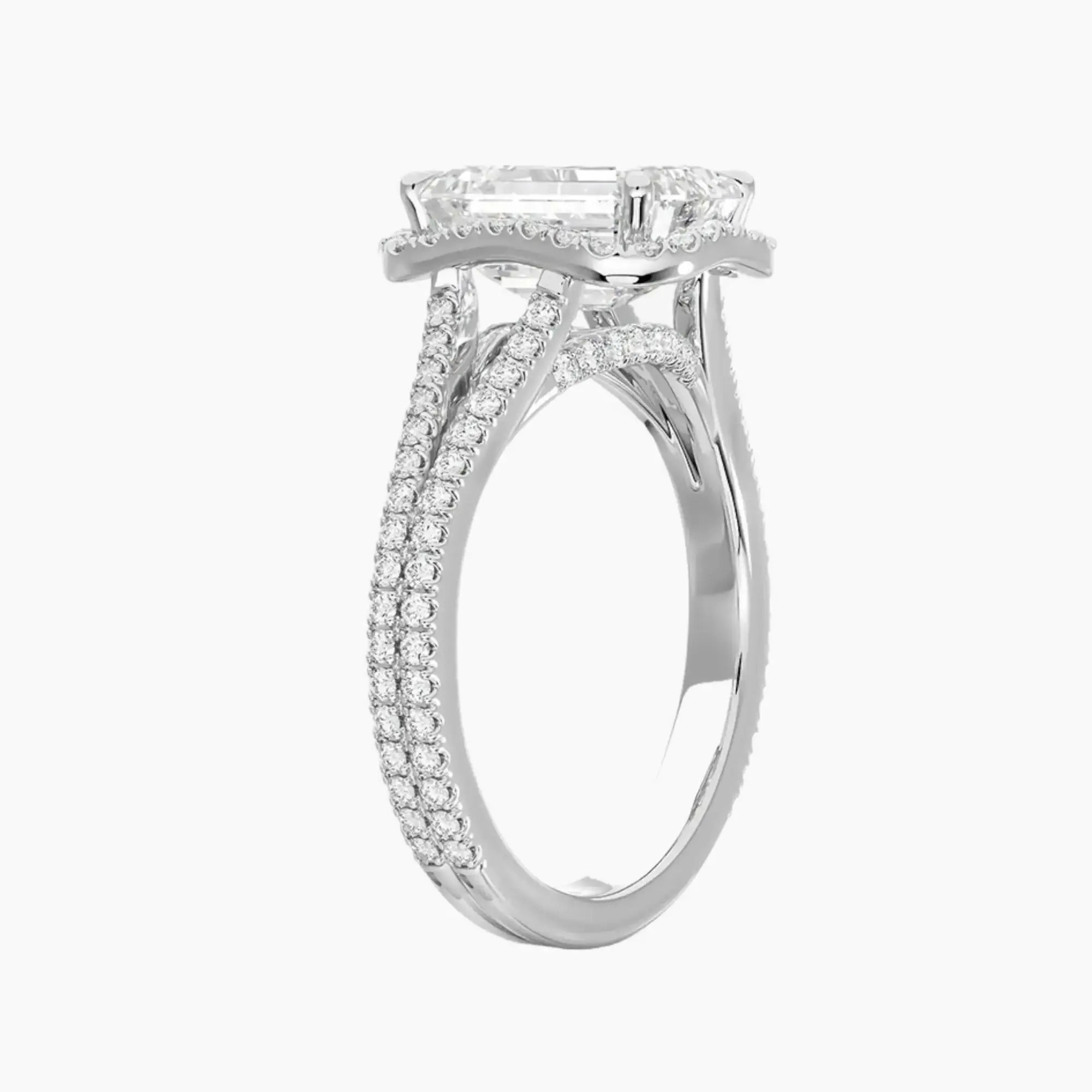 OBSER469 - Zephyrine Halo Emerald engagement ring setting view 2