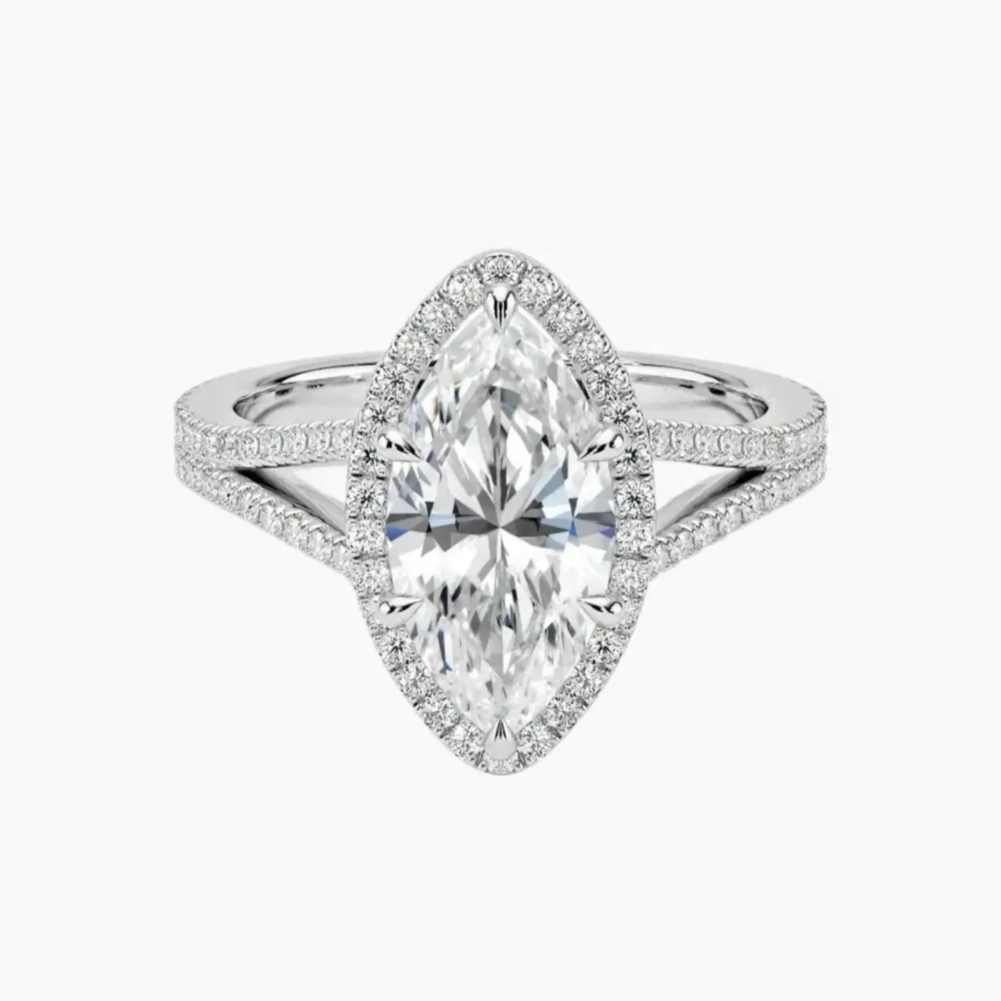 OBSER468 - Zephyrine Halo Marquise engagement ring setting view 1