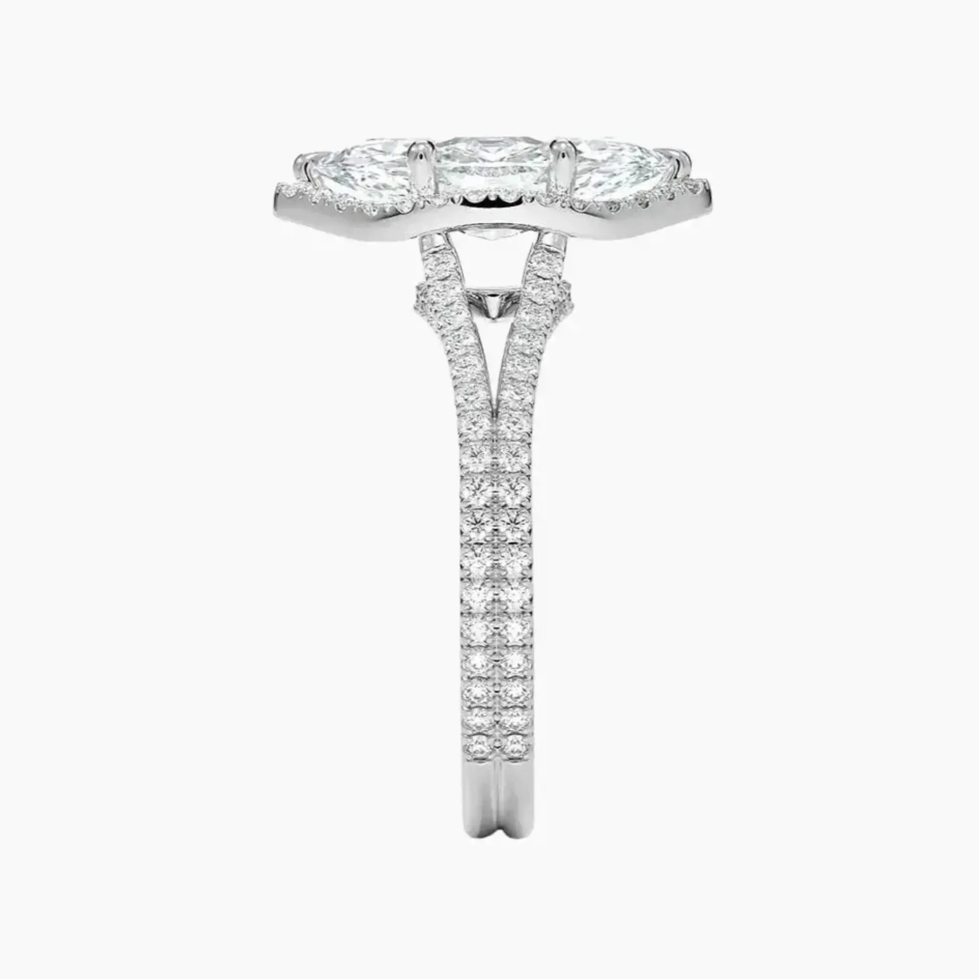 OBSER468 - Zephyrine Halo Marquise engagement ring setting view 3