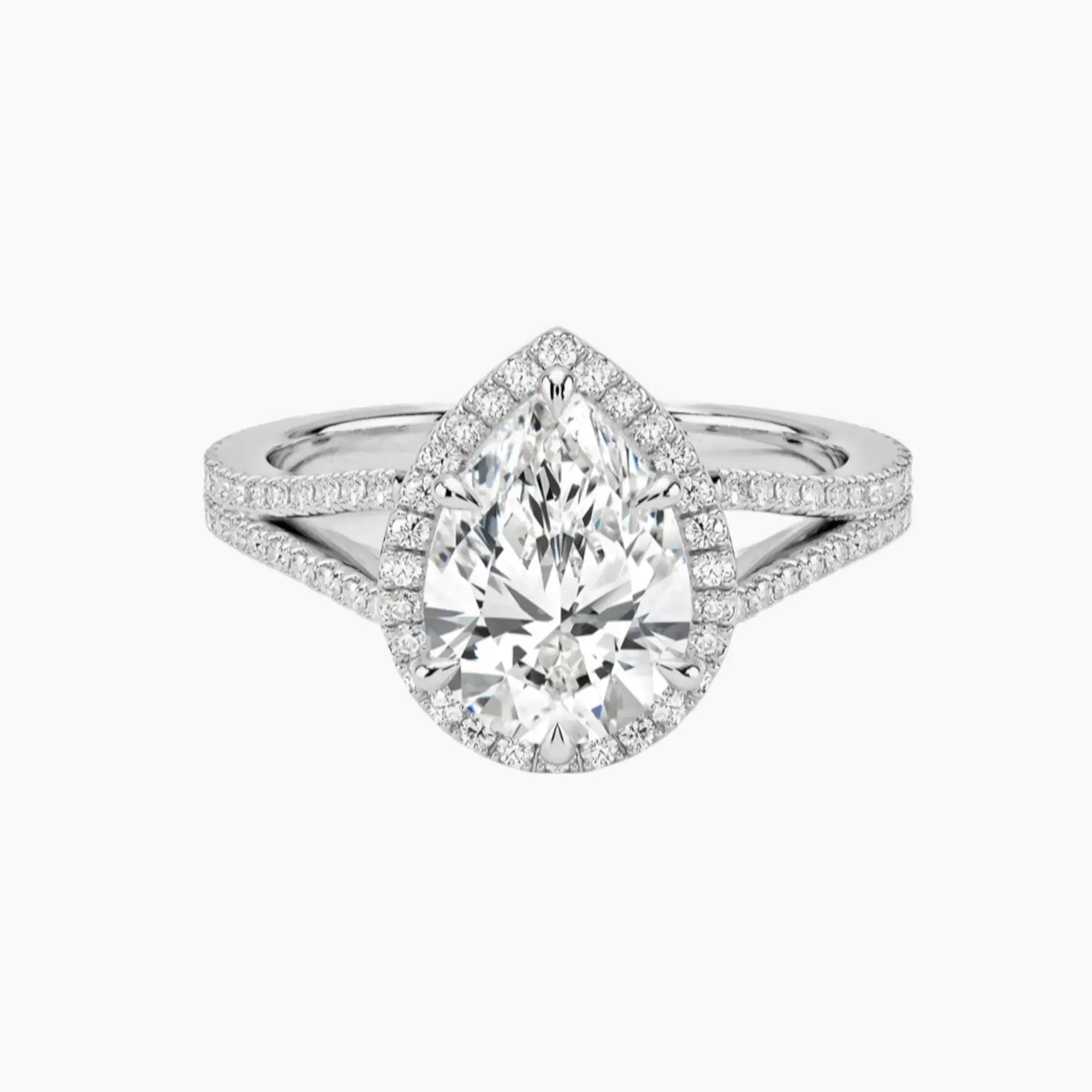 OBSER471 - Zephyrine Halo Pear engagement ring setting view 1