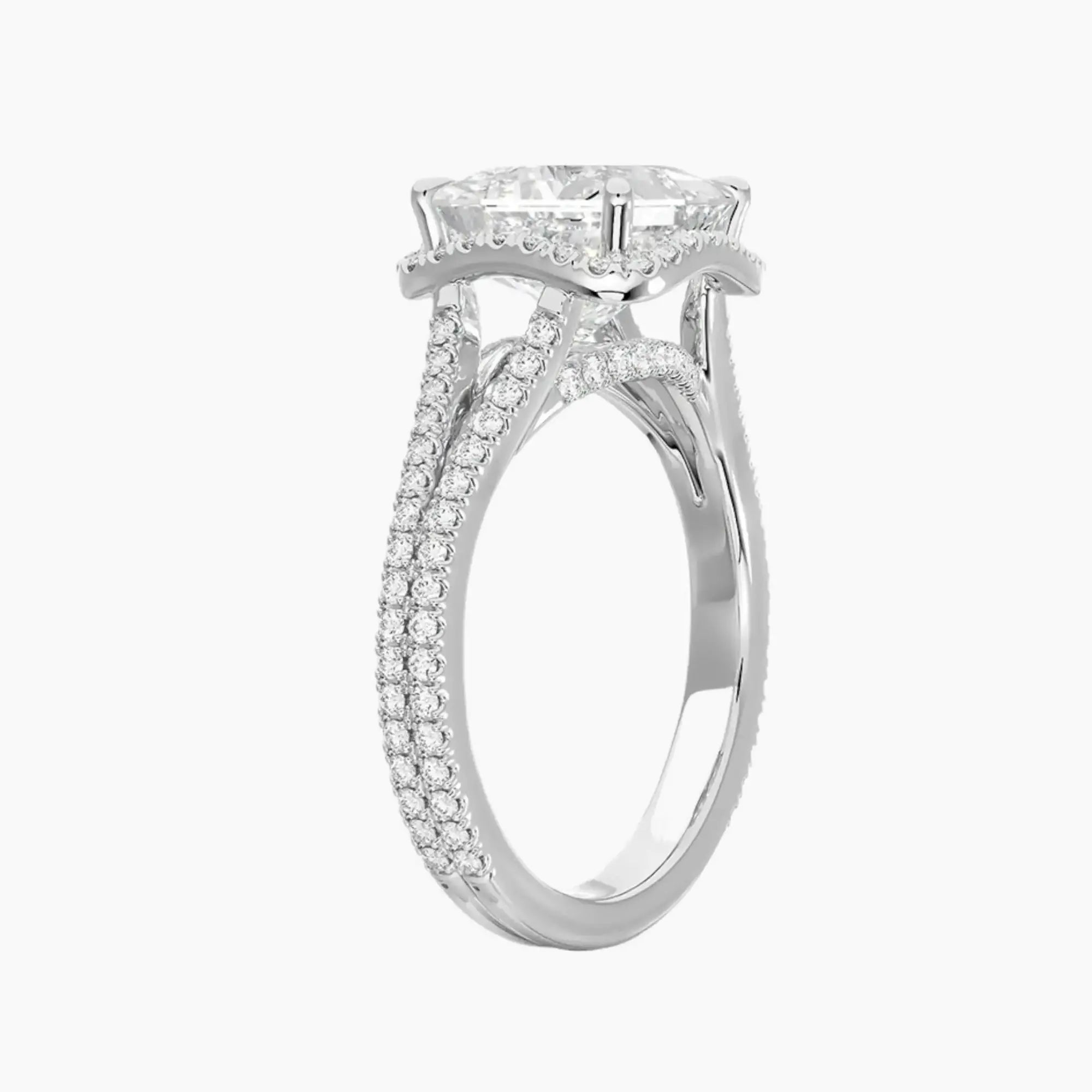 OBSER470 - Zephyrine Halo Princess engagement ring setting view 2