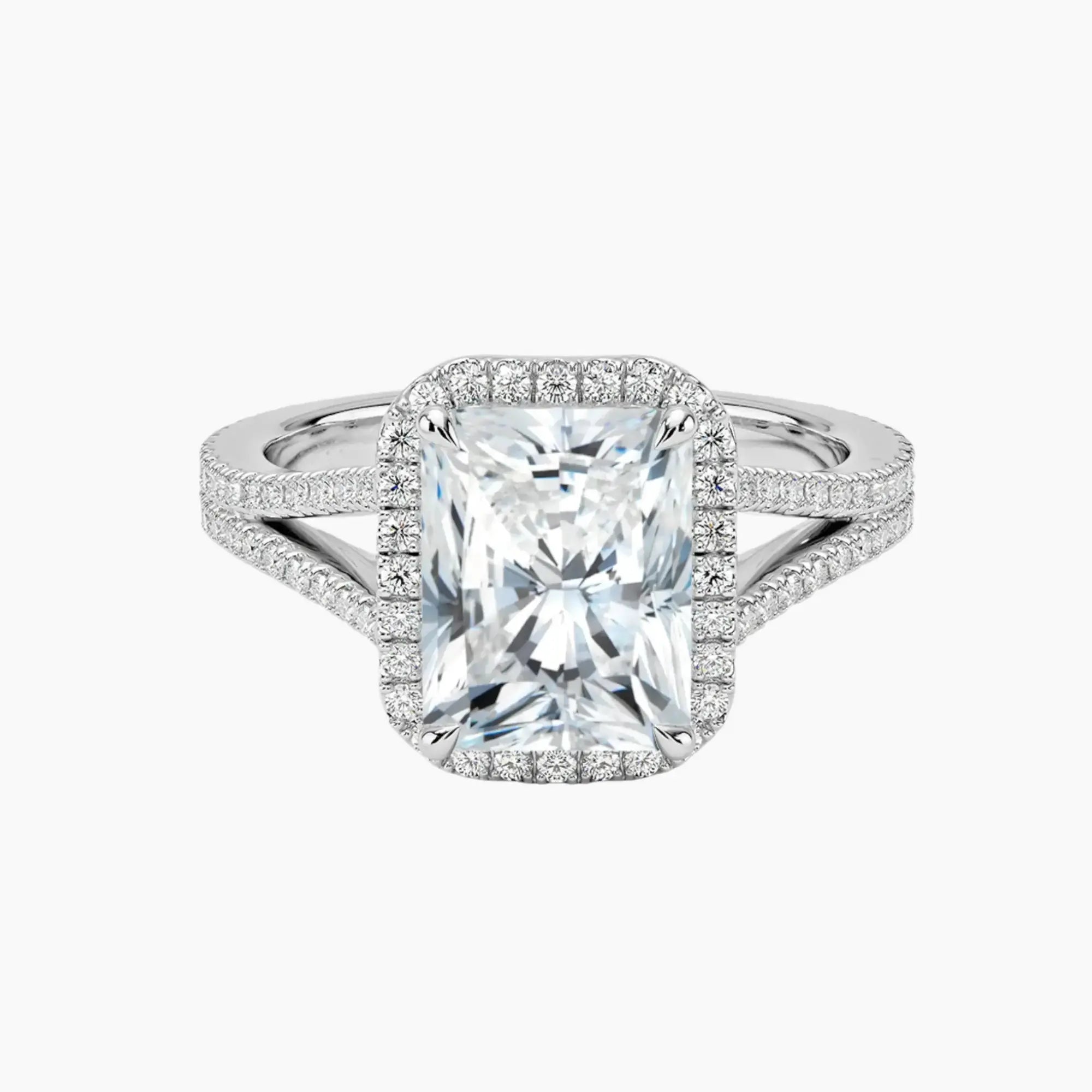 OBSER466 - Zephyrine Halo Radiant engagement ring setting view 1