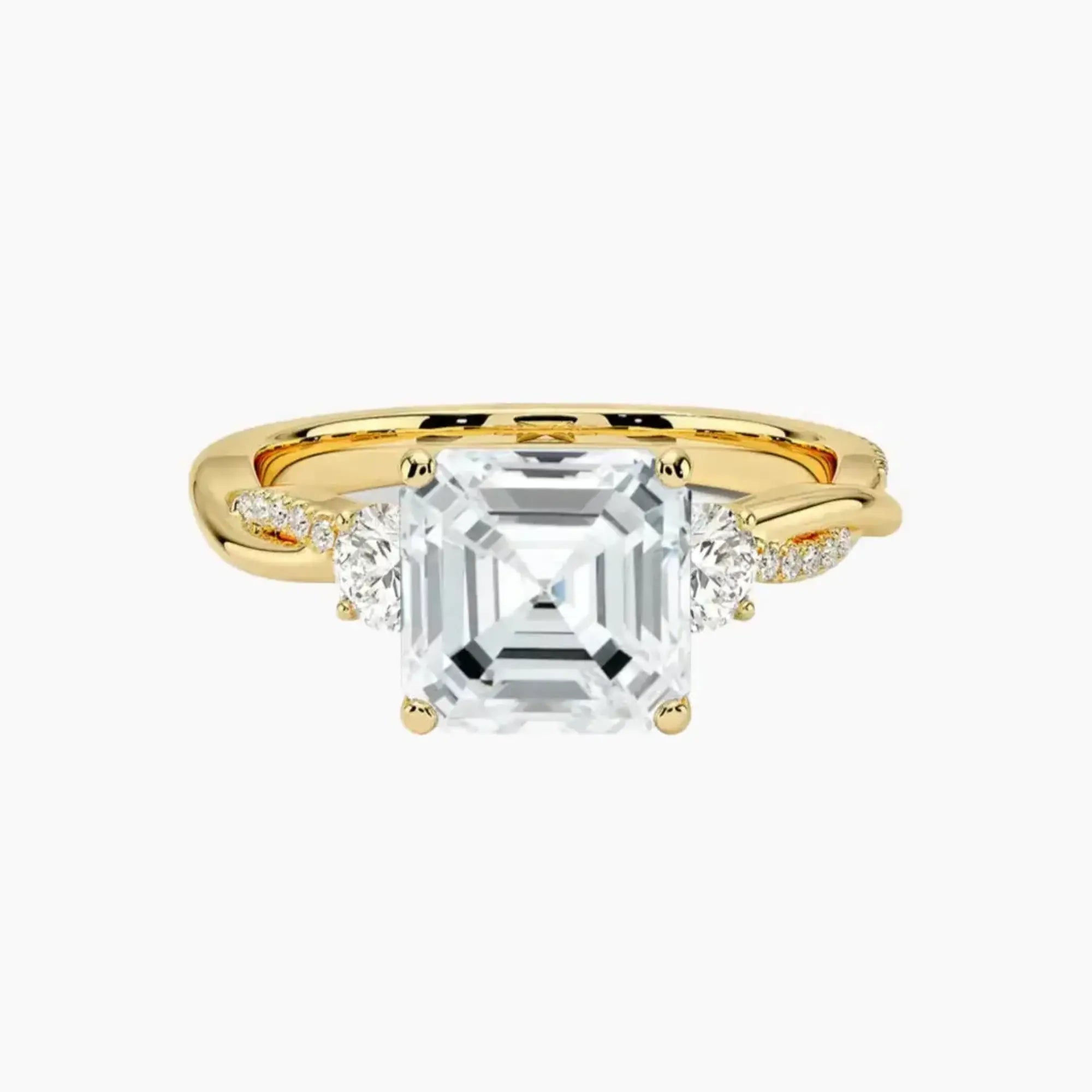 OBSER616 - Calista Three Stone Asscher Twisted engagement ring setting view 7