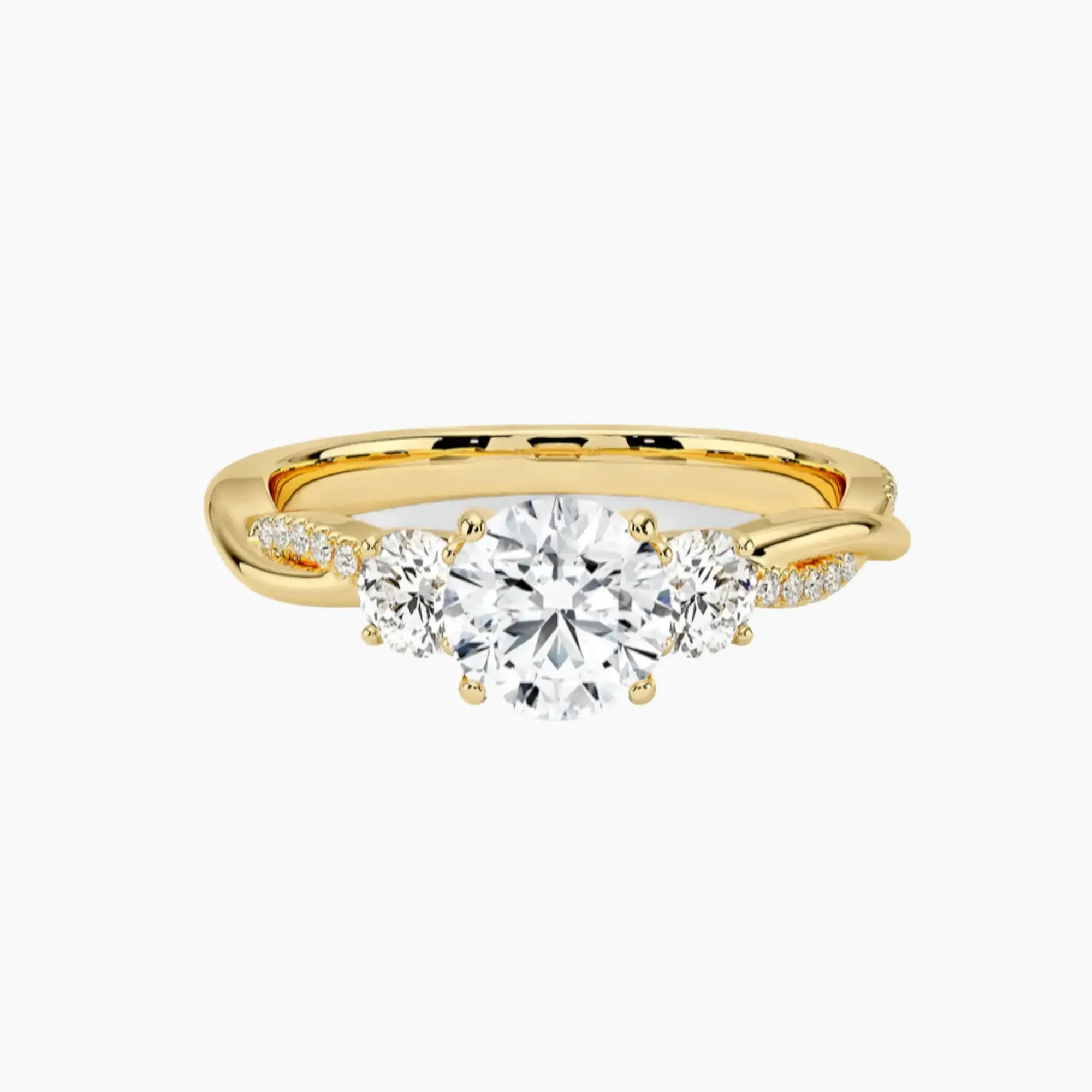 OBSER621 - Calista Three Stone Round Twisted engagement ring setting view 7