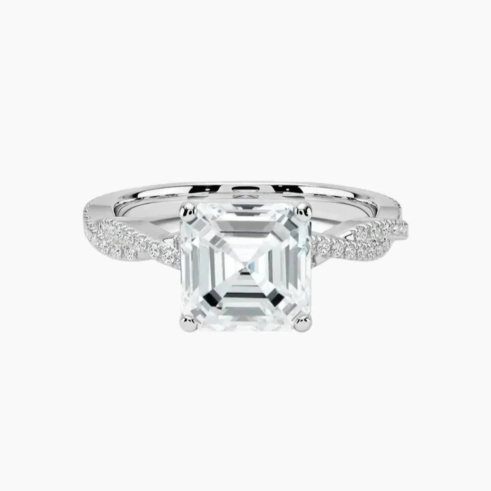 OBSER360 - Briar Solitaire Asscher engagement ring setting view 1