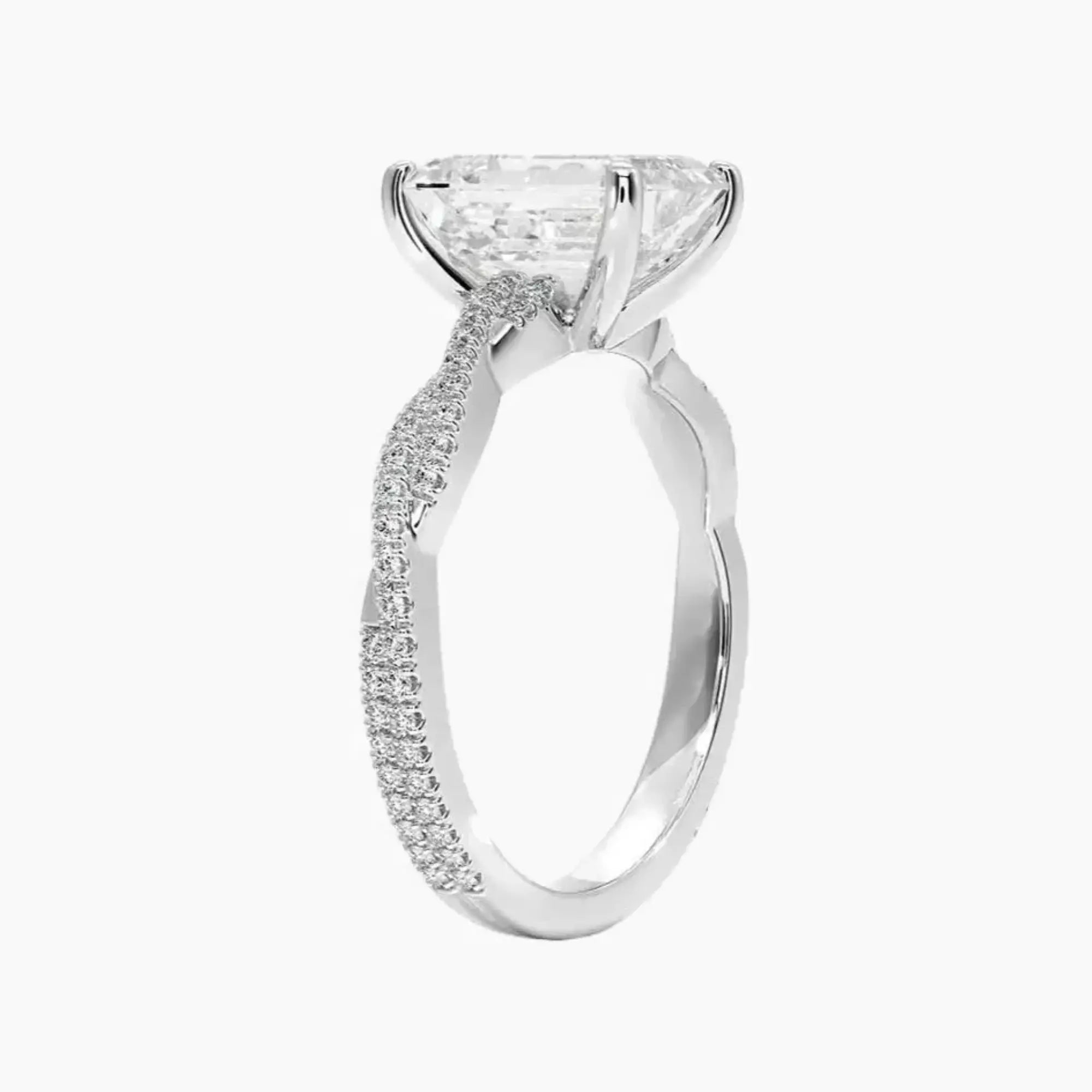 OBSER353 - Cassia Solitaire Emerald engagement ring setting view 2