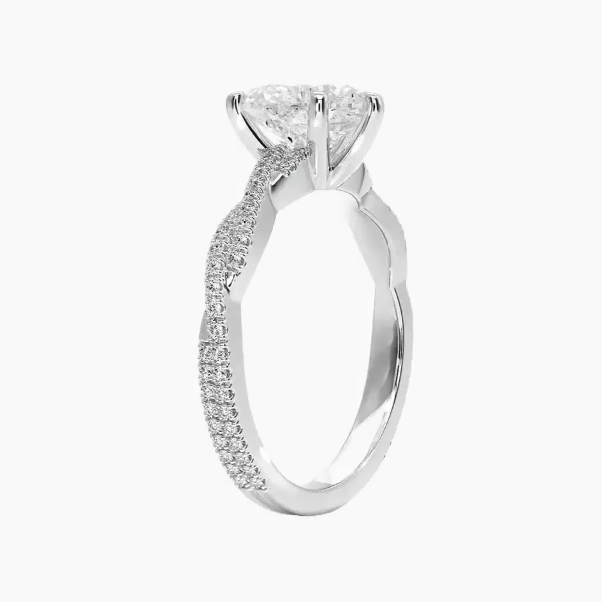 OBSER359 - Briar Solitaire Heart engagement ring setting view 2