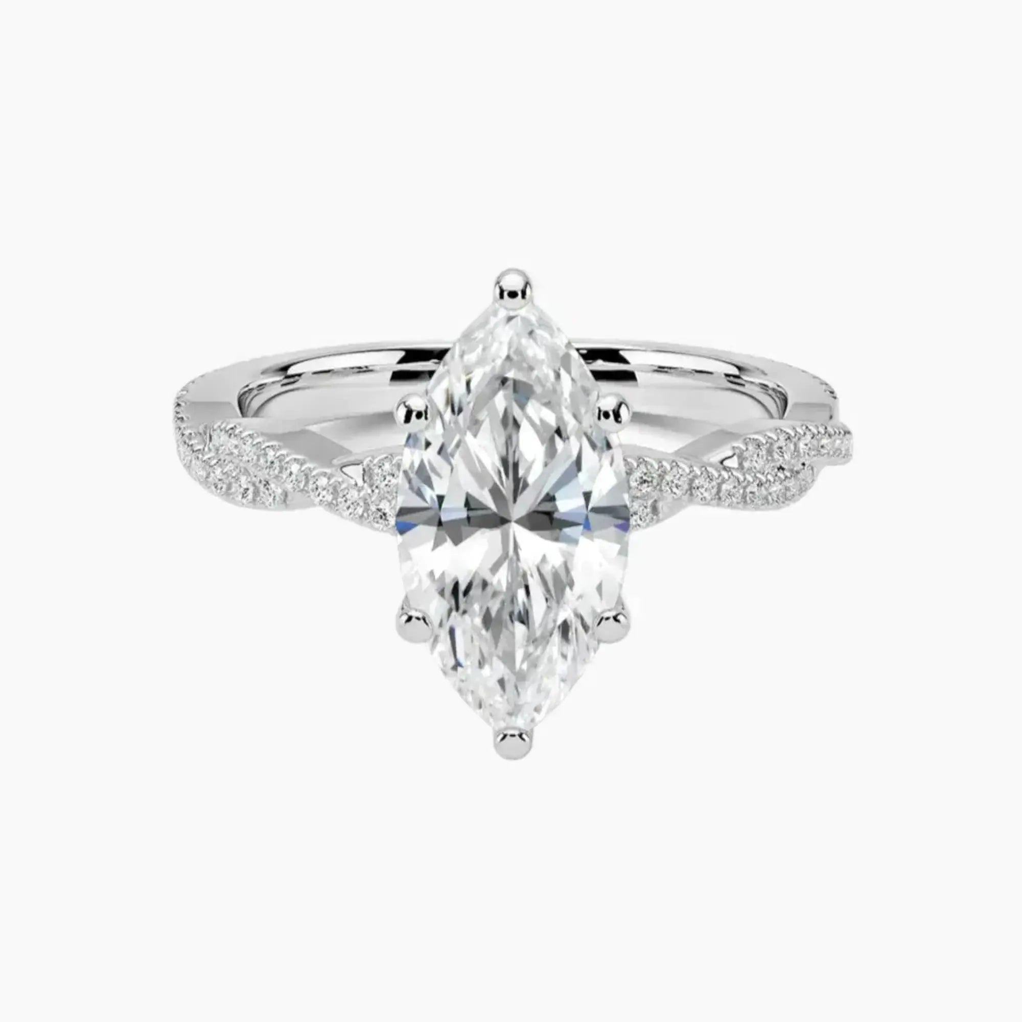 OBSER151 - Briar Solitaire Marquise engagement ring setting view 1