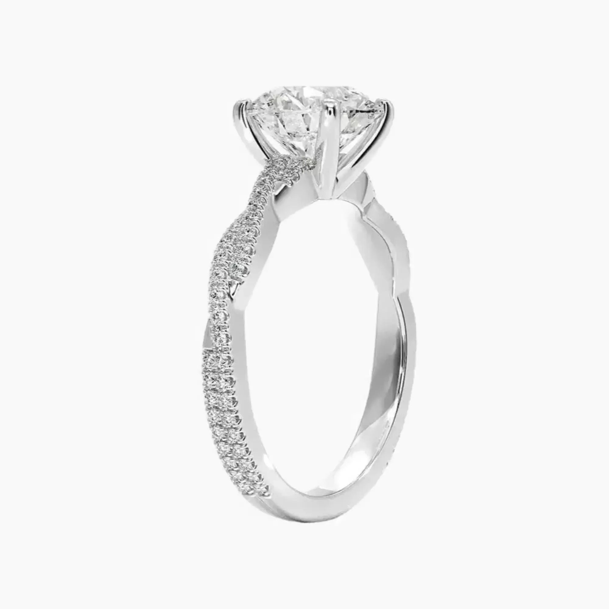 OBSER358 - Cassia Solitaire Round engagement ring setting view 2