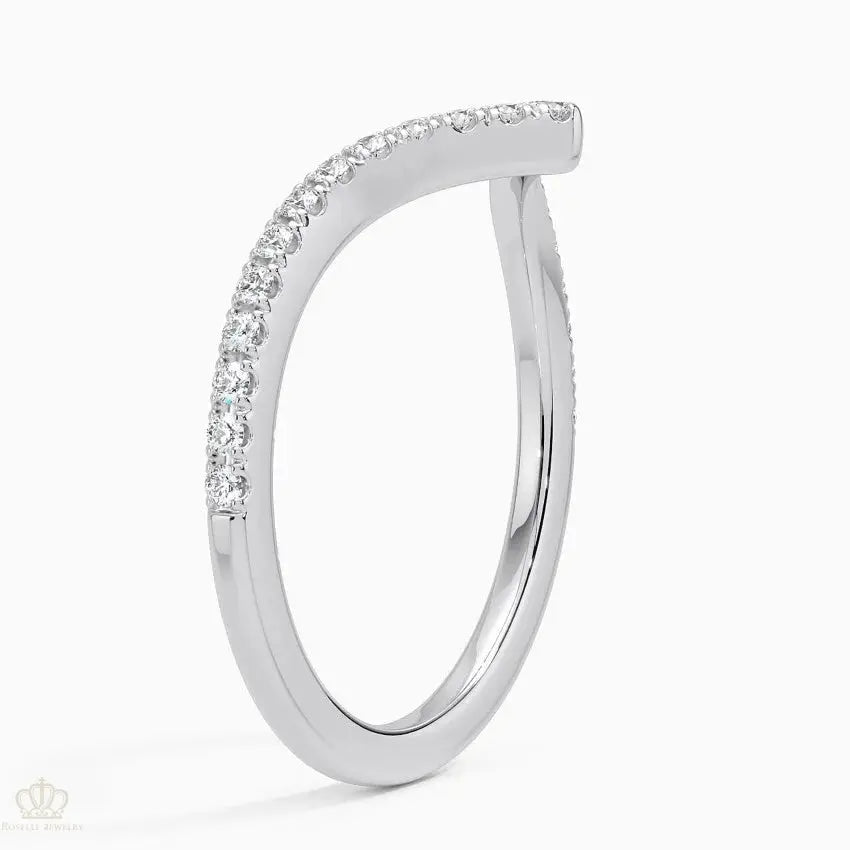 0.18CTW Elongated Luxe Flair Wedding Band Ring - LR61 Camélia™