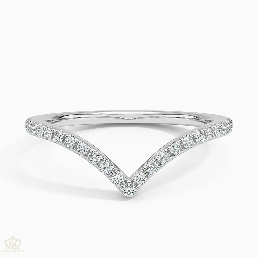 0.18CTW Elongated Luxe Flair Wedding Band Ring - LR61 Camélia™