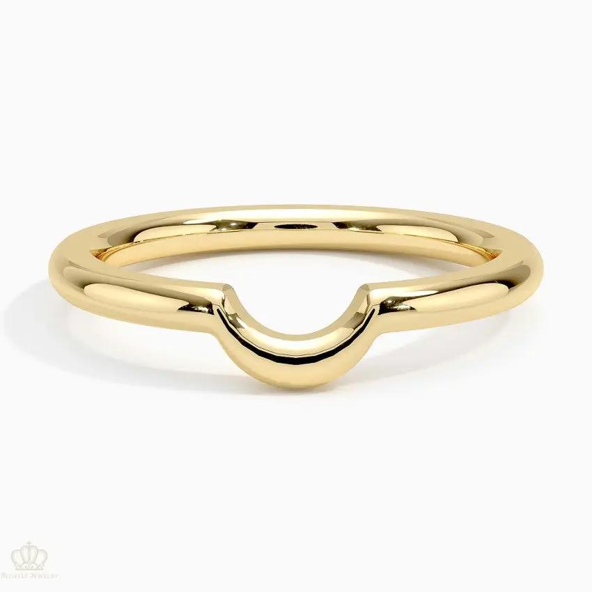 Mini Half Moon Nesting Wedding Band Ring - LR55 - Roselle Jewelry