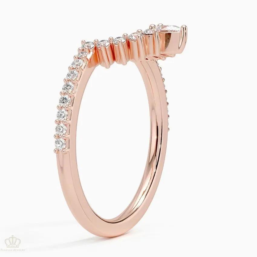 Luxe Elongated Lunette Wedding Band Ring - LR103 Camélia™