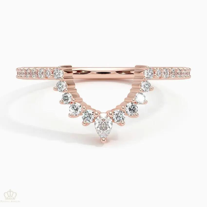 Luxe Elongated Lunette Wedding Band Ring - LR103 Camélia™