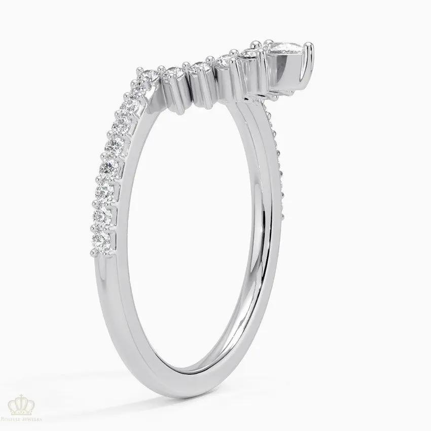 Luxe Elongated Lunette Wedding Band Ring - LR103 Camélia™