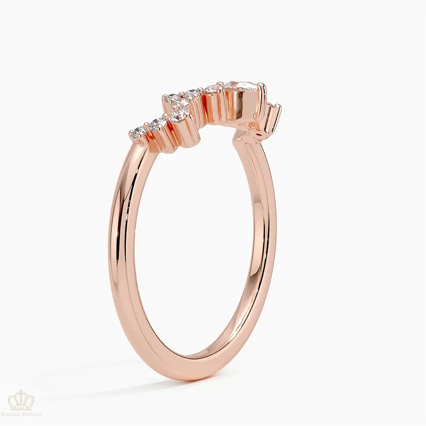 Coronet Contour Wedding Band Ring - LR92 Camélia™