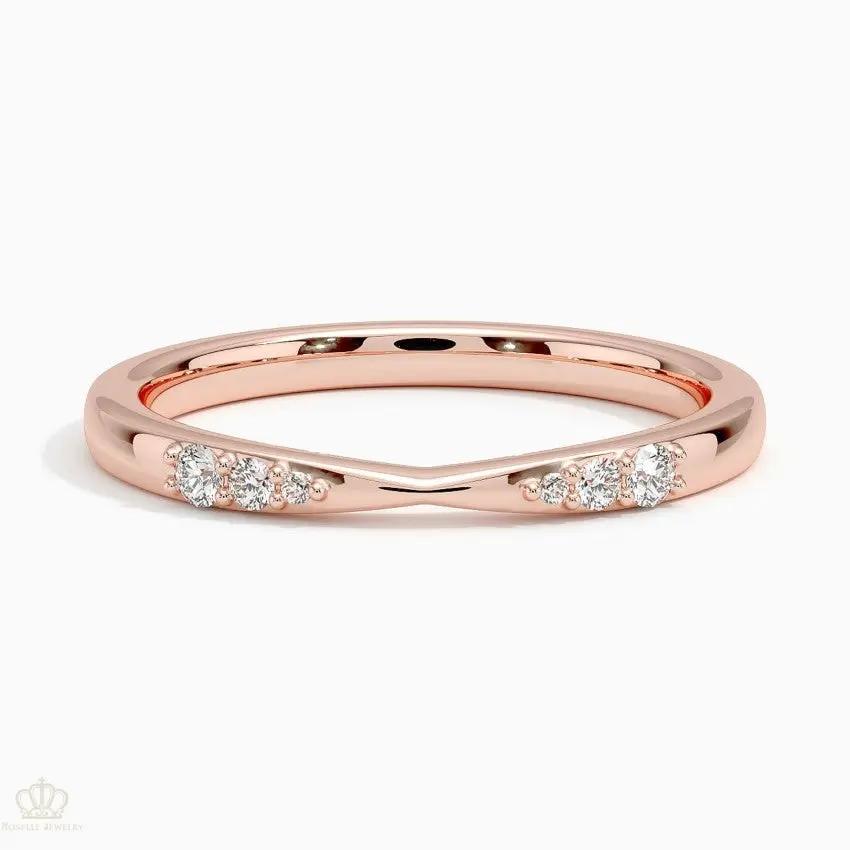 0.07CTW Lark Wedding Band Ring - LR67 - Roselle Jewelry