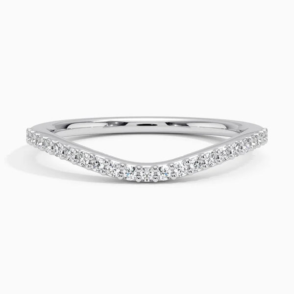 0.17CTW Curved Wedding Band Ring - LR70 - Roselle Jewelry