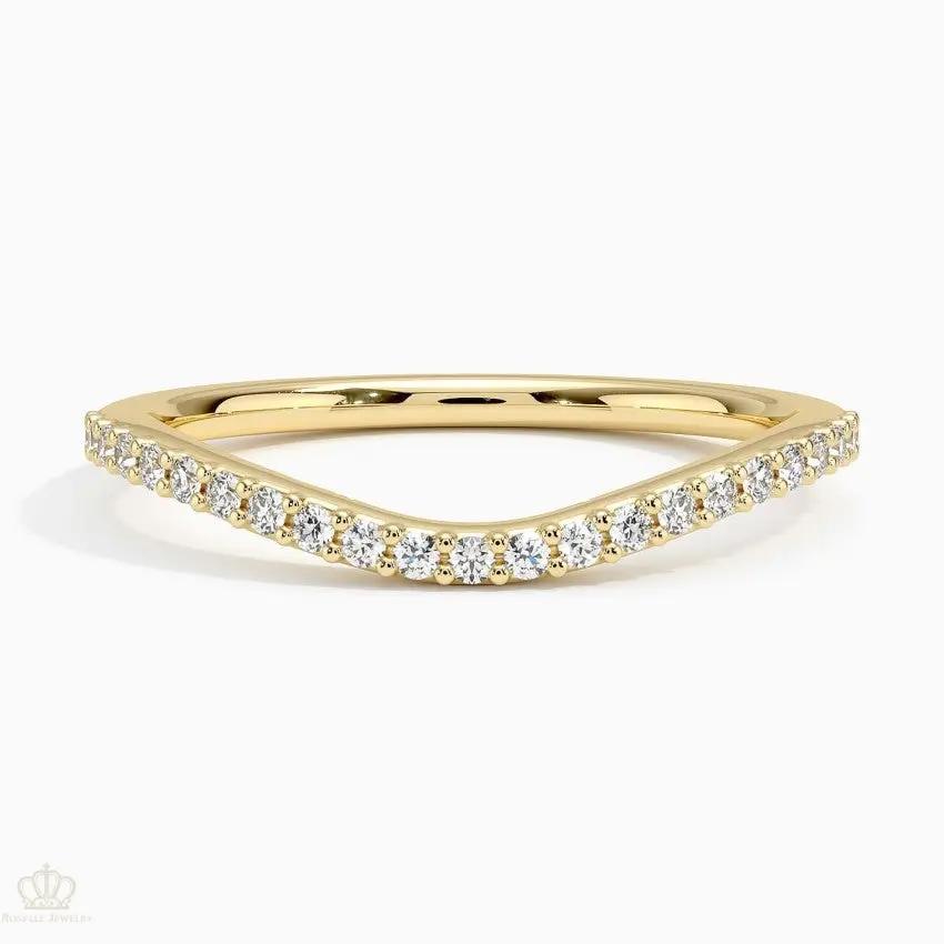 0.17CTW Curved Wedding Band Ring - LR70 - Roselle Jewelry