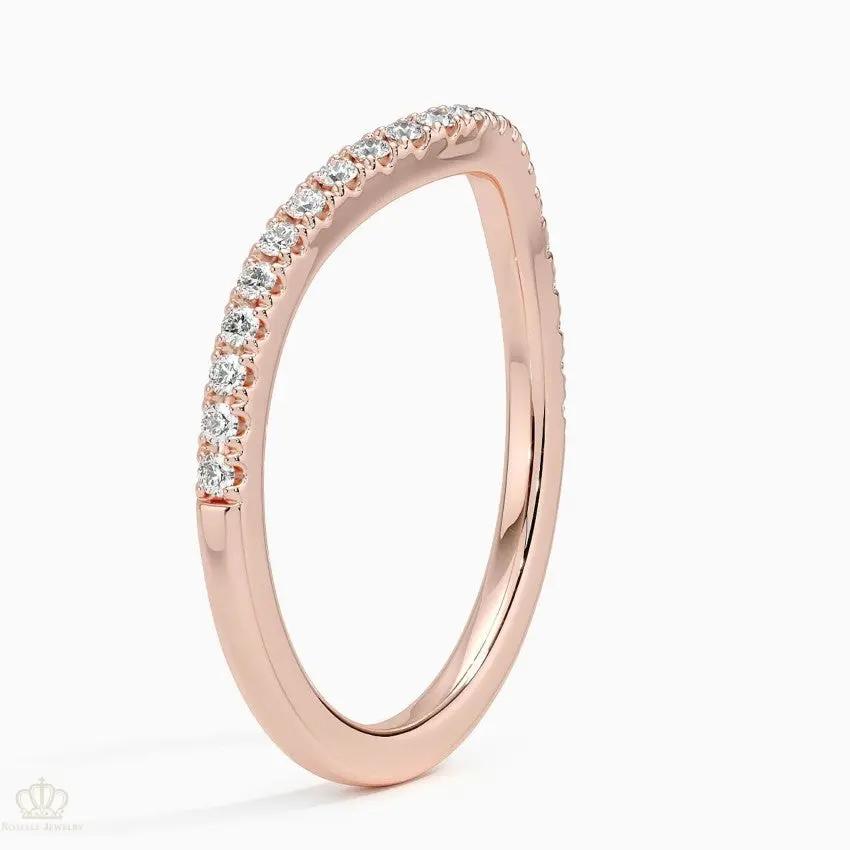 Curved Ballad Wedding Band Ring - LR73 Camélia™
