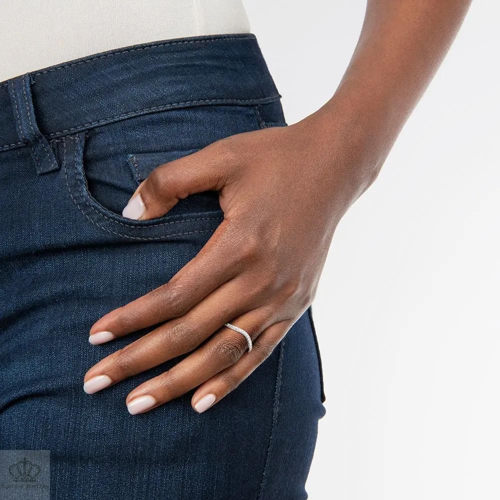 Curved Ballad Wedding Band Ring - LR73 Camélia™