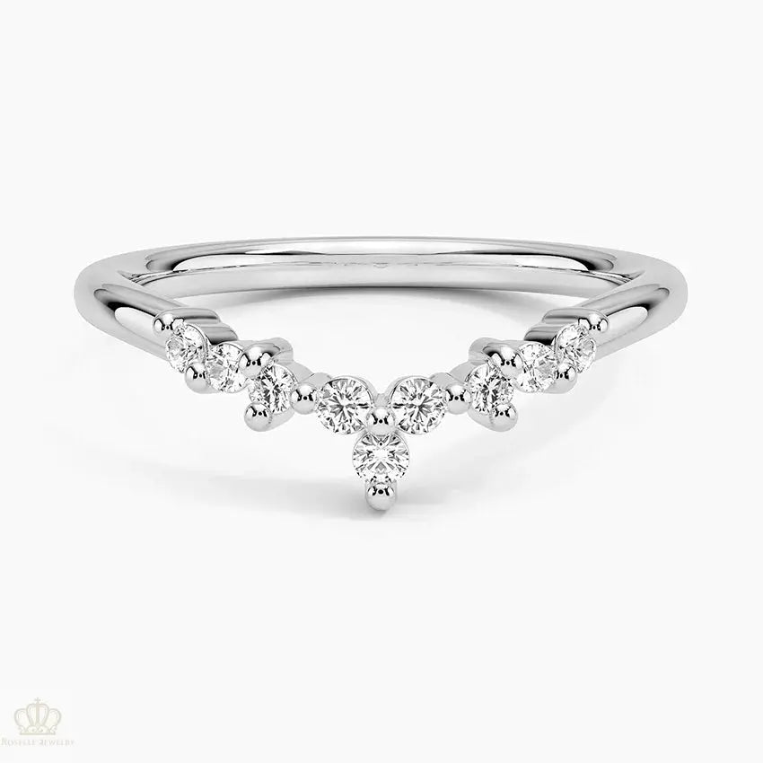 0.14CTW Melody Contoured Wedding Band Ring - LR62 - Roselle Jewelry