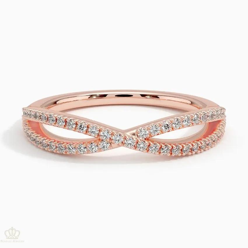 Entwined Crossover Wedding Band Ring - LR110 Camélia™