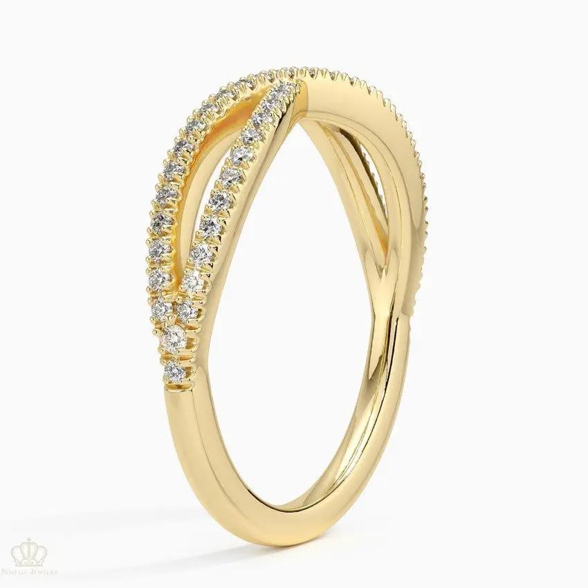 Entwined Crossover Wedding Band Ring - LR110 Camélia™
