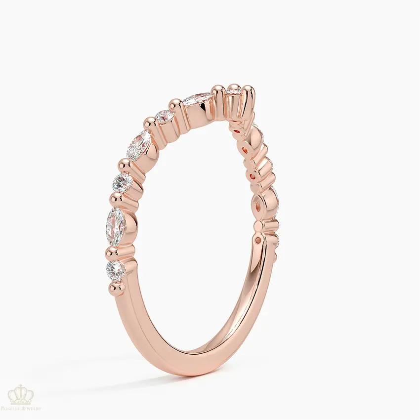 0.31CTW Delicate Versailles Contour Diamond Wedding Band Ring - LR45 Camélia™