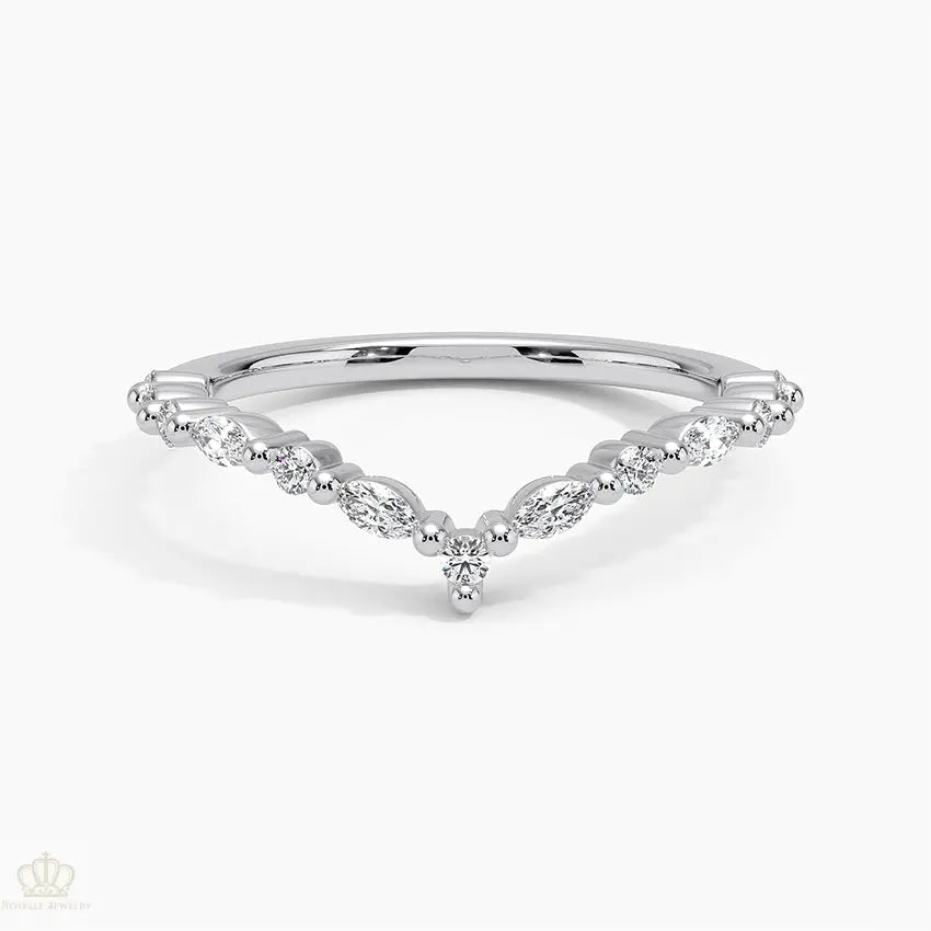 0.31CTW Delicate Versailles Contour Diamond Wedding Band Ring - LR45 Camélia™