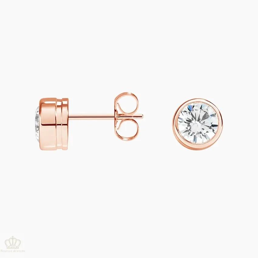DC004 - [Setting Only] Bezel Set Round Diamond Stud Earrings CHARLISA™