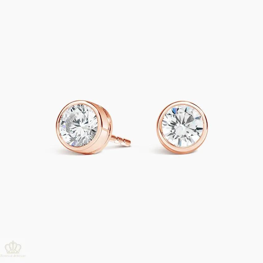DC004 - [Setting Only] Bezel Set Round Diamond Stud Earrings CHARLISA™