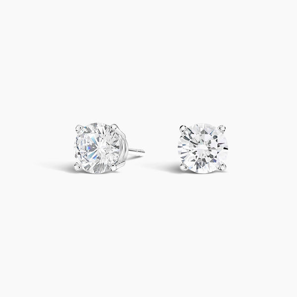 Four-Prong Round Diamond Stud Earrings (Setting Only) - DC003